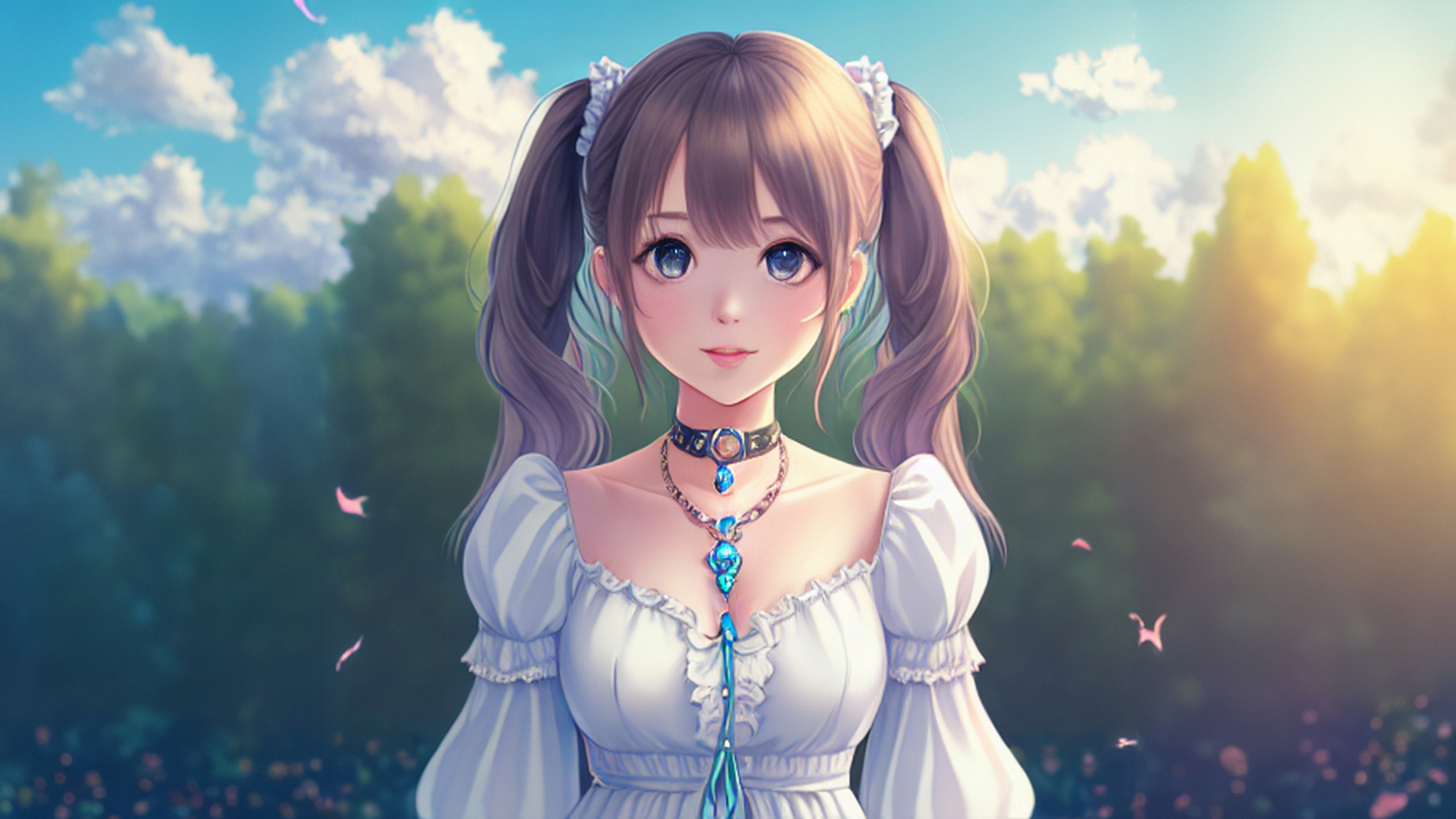 可爱女孩,漂亮的项链,唯美二次元#二次元少女