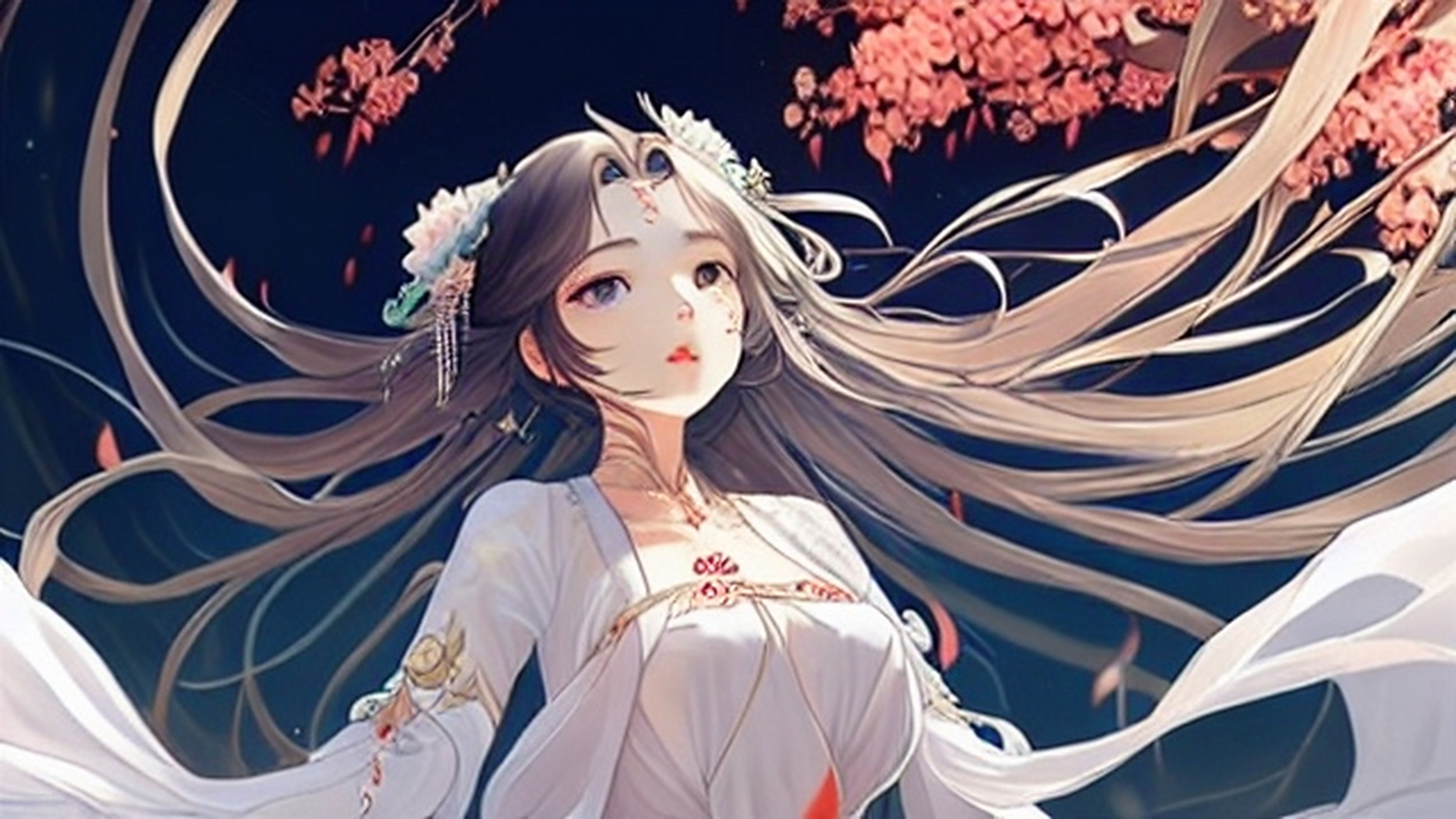 长发飘飘,瓜子脸#二次元少女# 优雅气质高贵