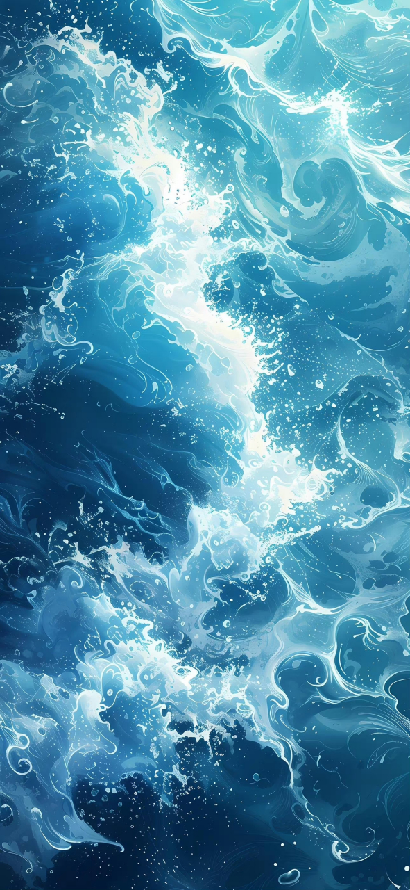海浪抽象壁纸:海浪扶鹏翅,天风引骥髦