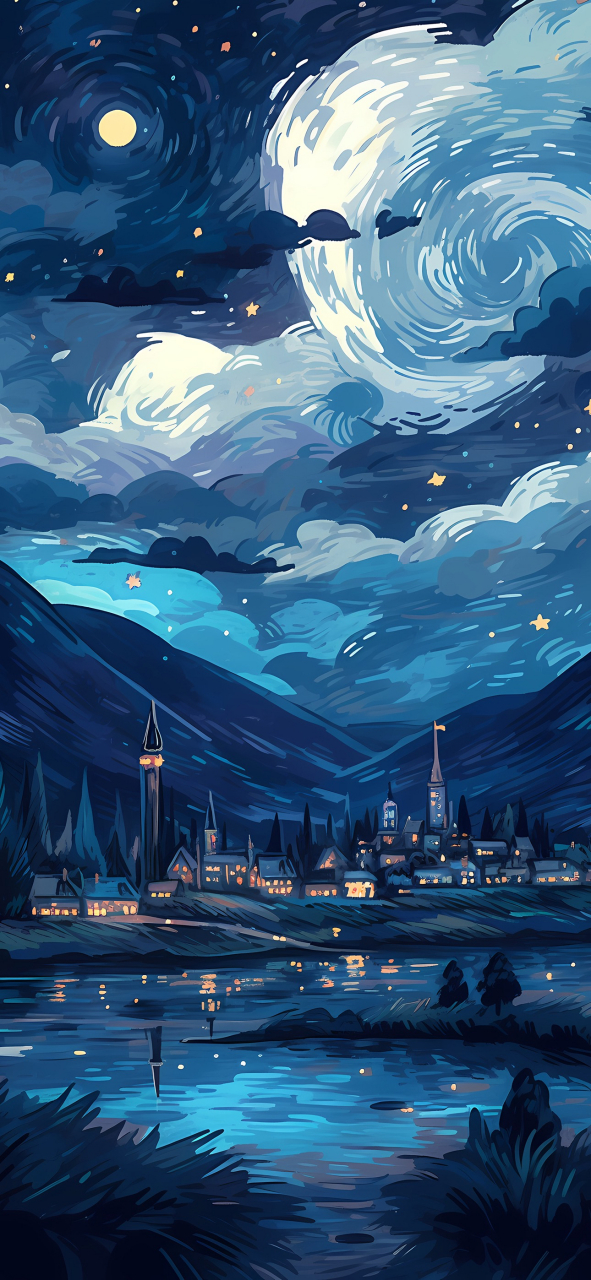 壁纸:蓝色主题油画壁纸