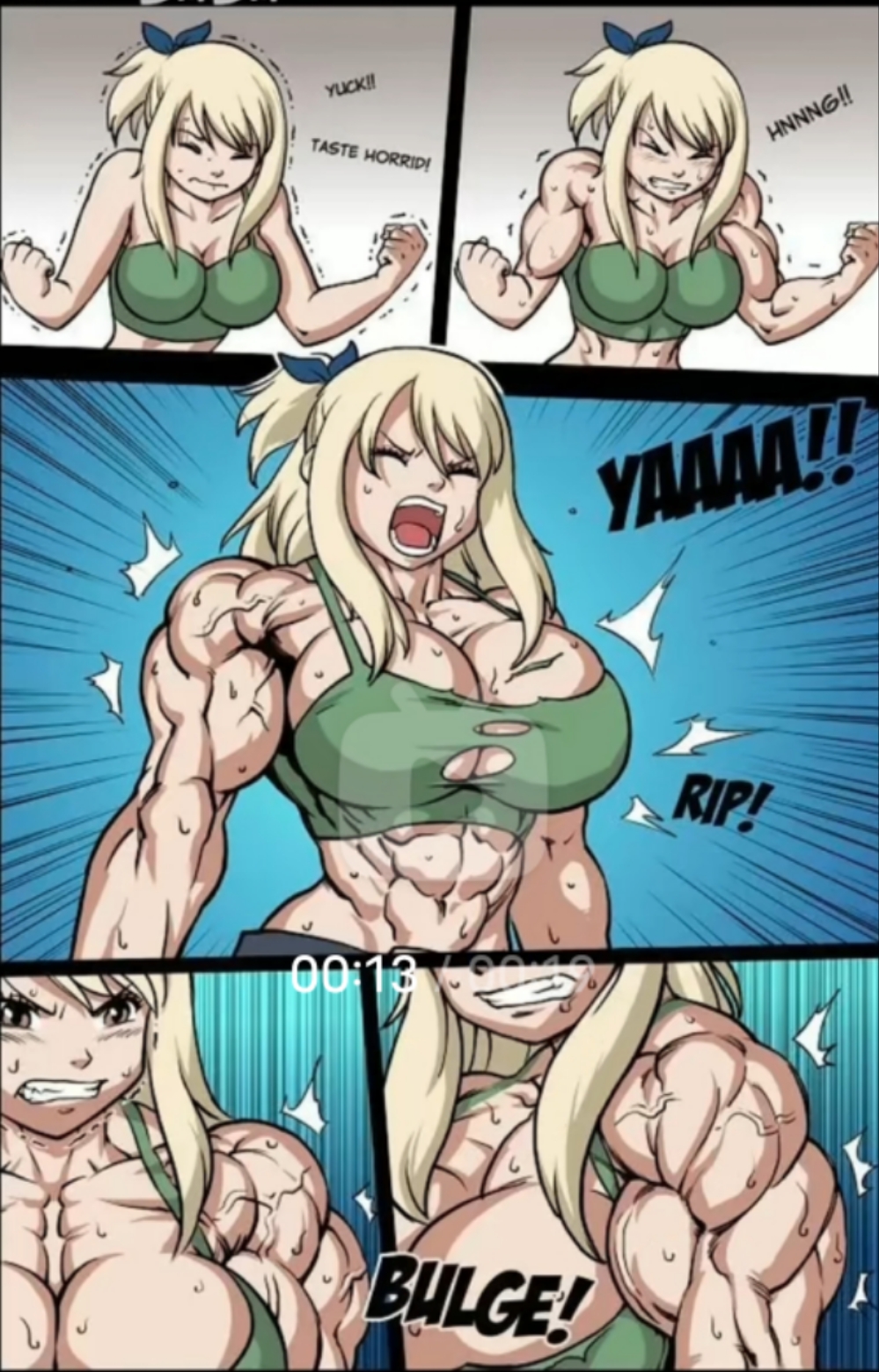 动漫肌肉女膨胀