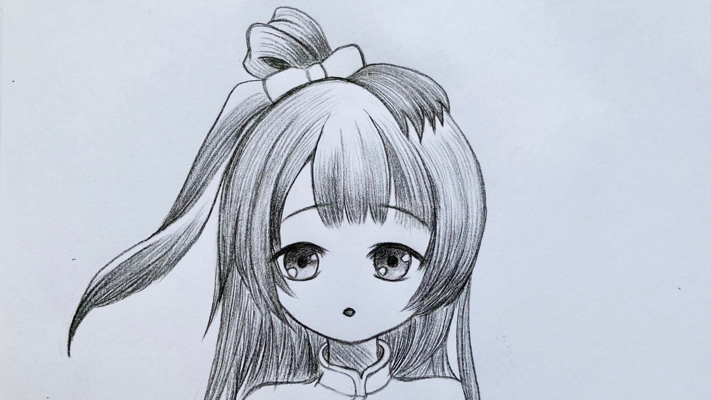 动漫女孩手绘#铅笔画,古风动漫女孩头像