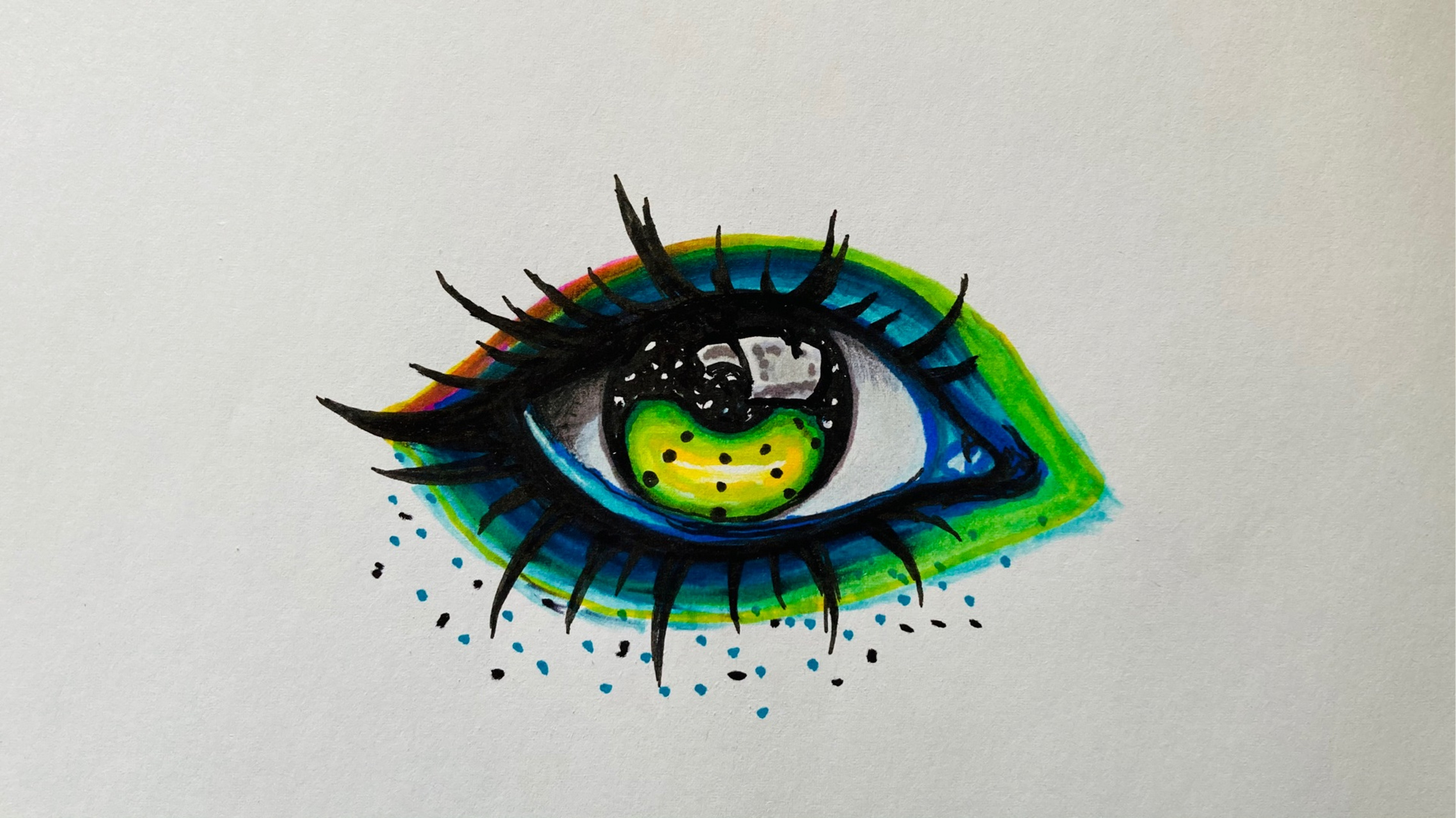 马克笔简笔画#马克笔简单画彩色眼睛