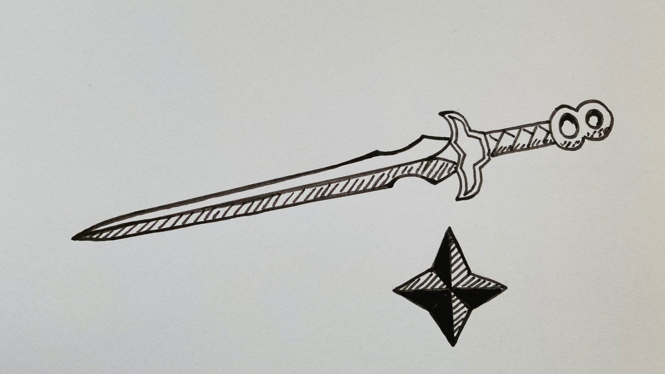 武器兵器简笔画#古代兵器宝剑和飞镖