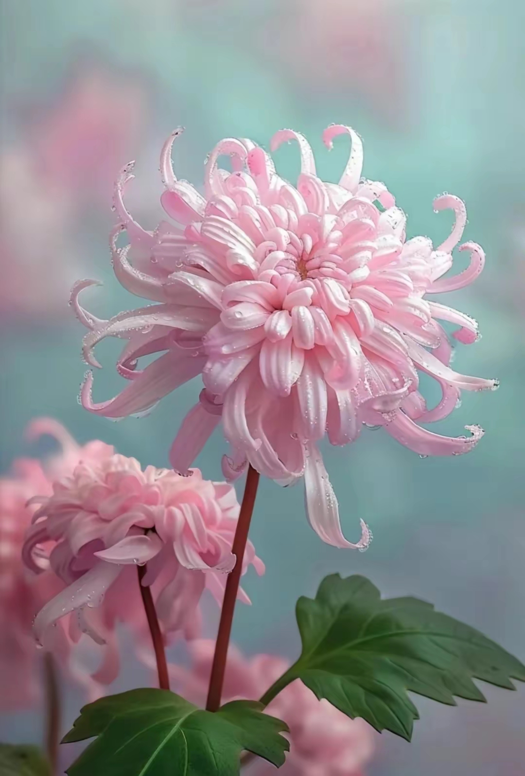 粉菊  粉菊花开粉粉嫩, 娇艳欲滴美如画.