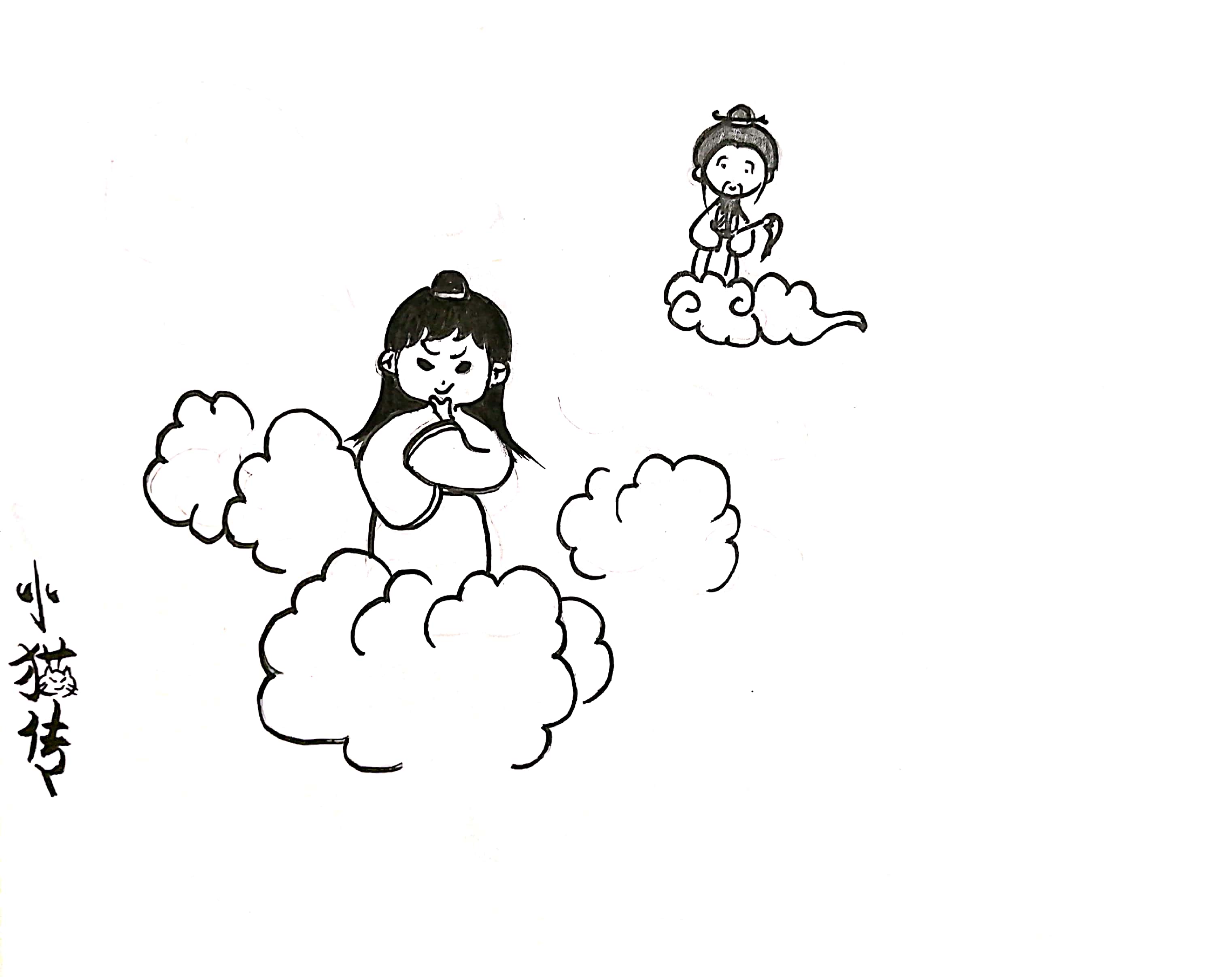 第二回 拜师篇2  小猫就这样不服气地被送出了洞府,又跟随着老神仙攀