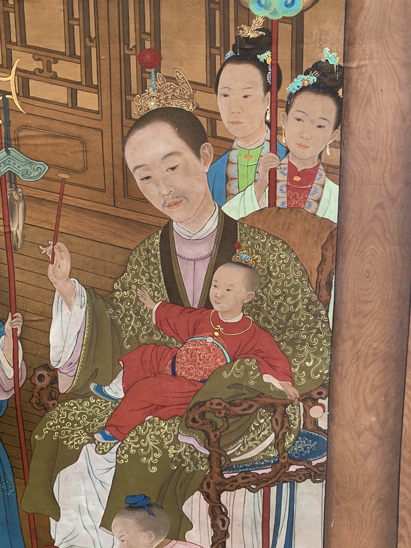 清代 郎世宁  乾隆岁朝行乐图  尺寸1.5×3.5米  画心1.35×2.