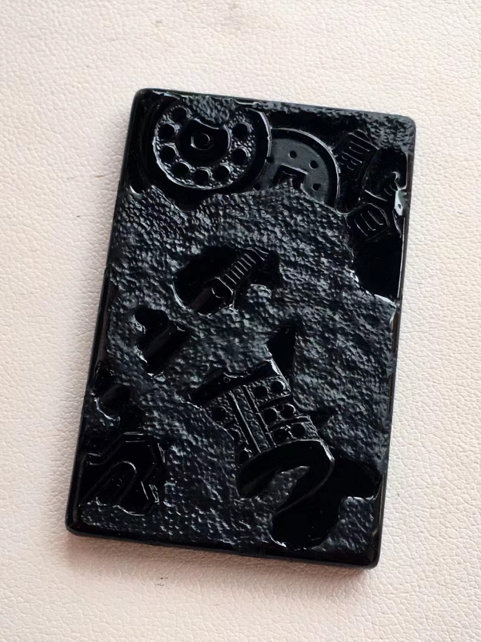 【墨翠八破图】 招财辟邪  老坑高冰   极品墨翠   黑度极黑    极品