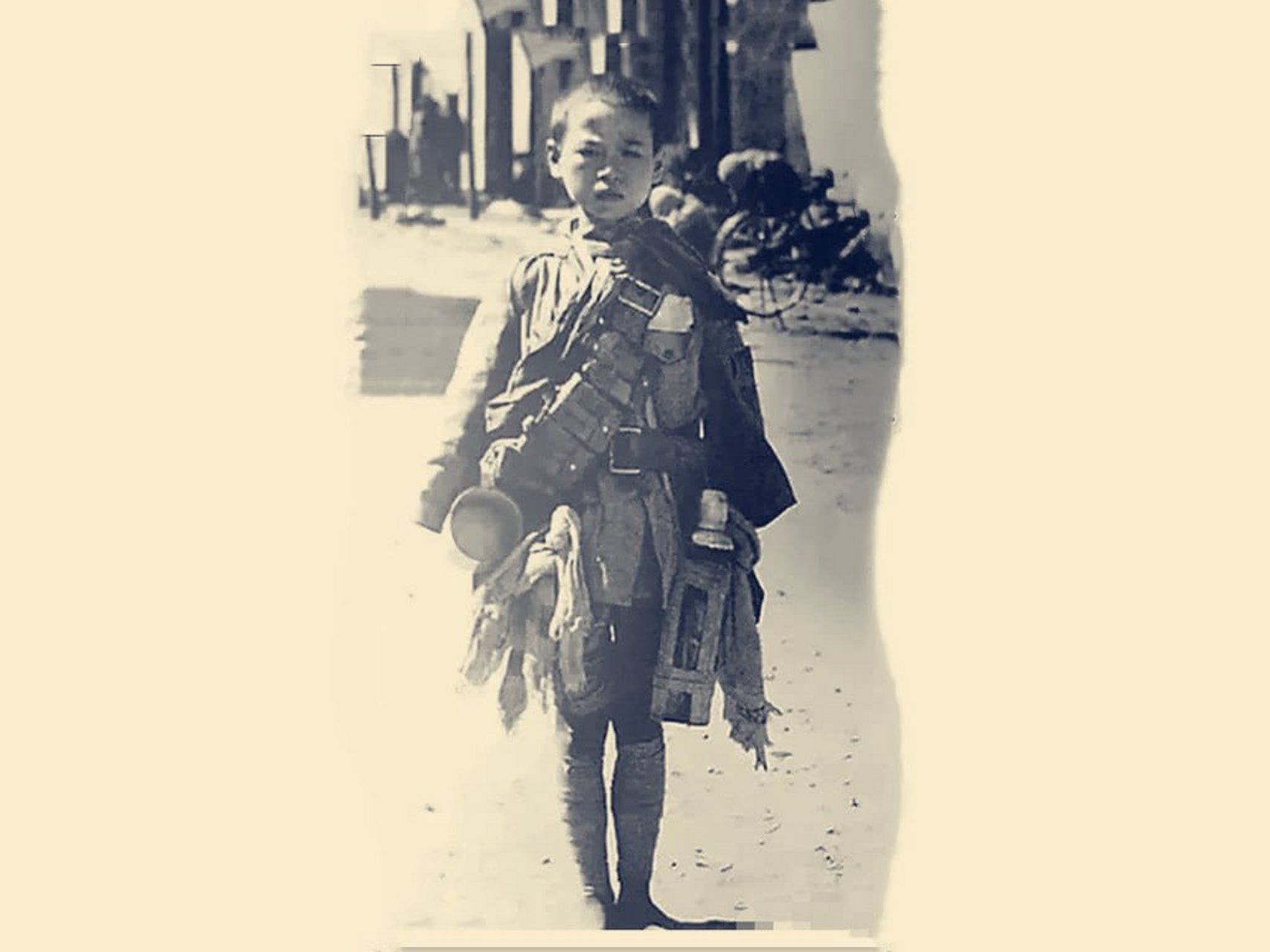 张全胜,九岁,时任77军88师一名后勤战士.