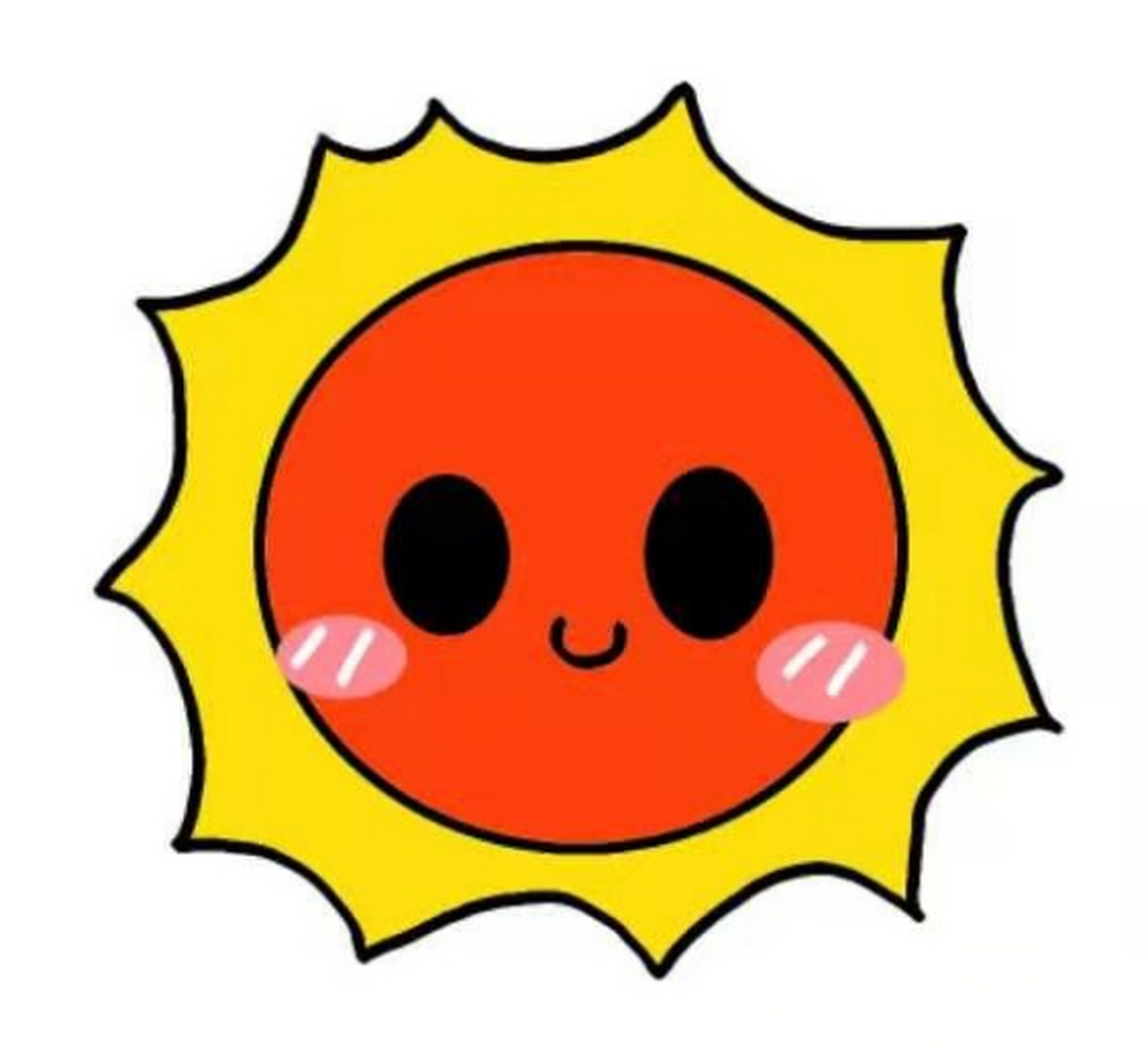 萌萌的太阳和月亮简笔画