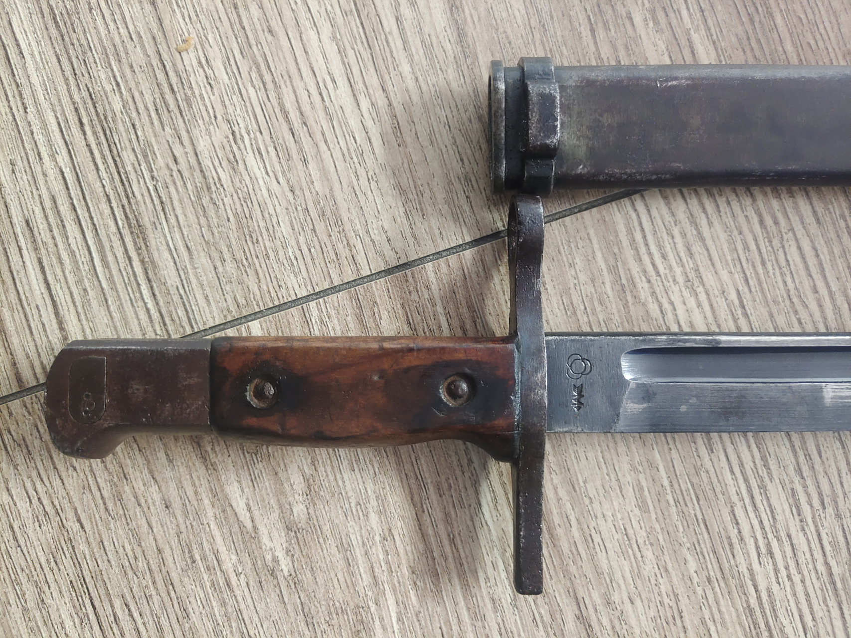 日本明治30年是刺刀,简称30刺,此把是小仓兵工厂监制,松下电器公司