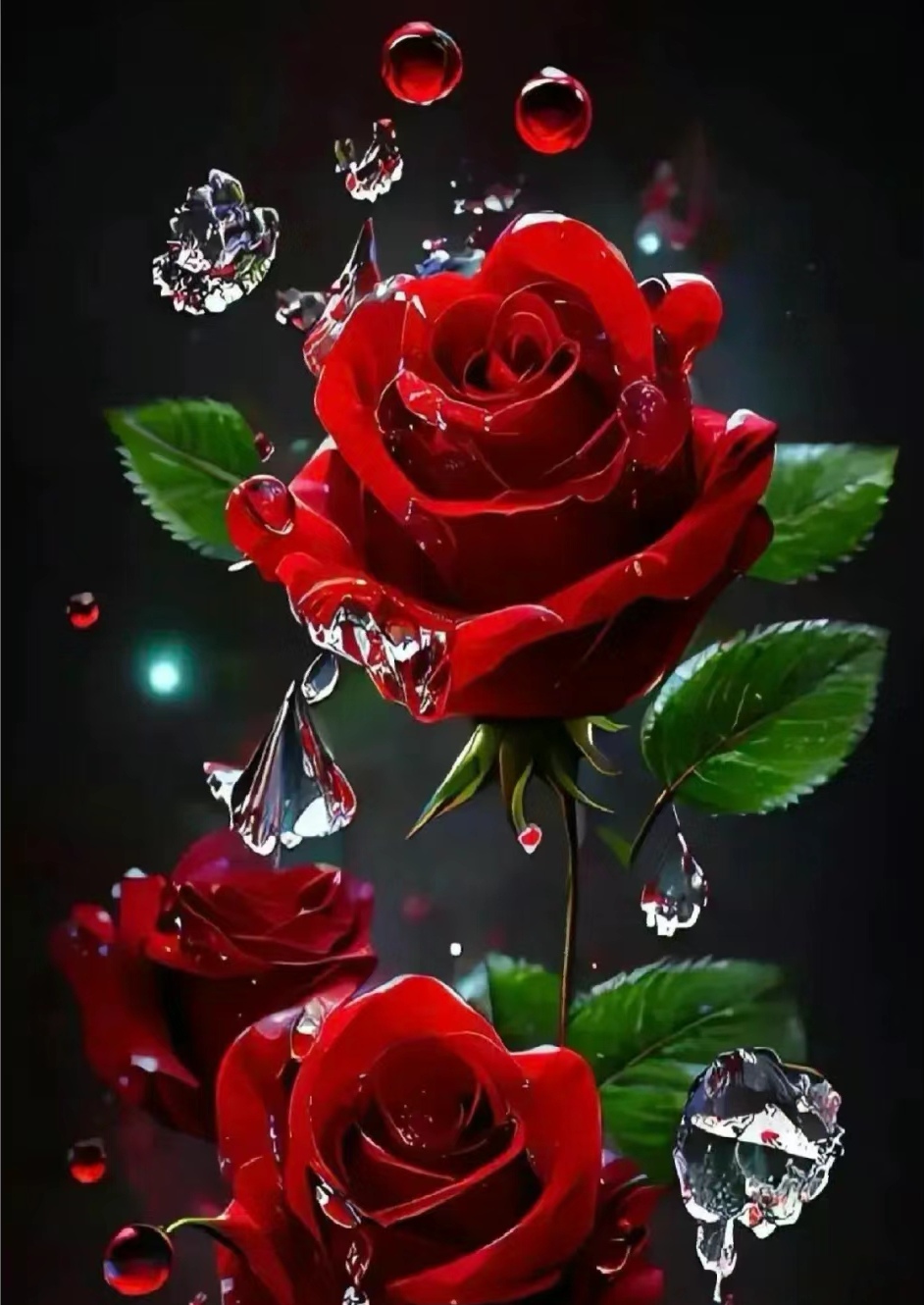 那一抹惊艳的红色,是玫瑰花在静谧中的绽放