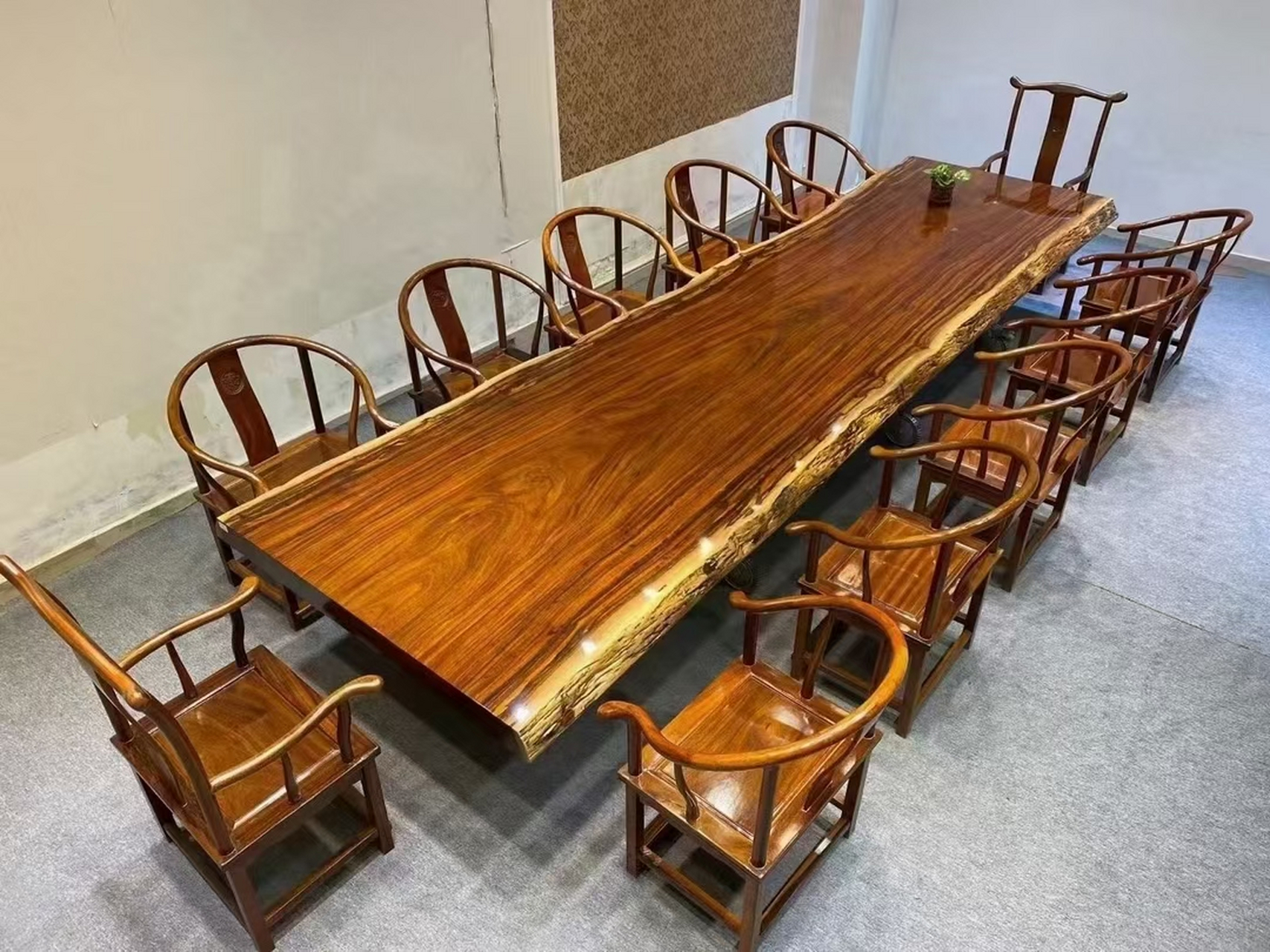 珠海橡木花旗木功夫实木茶台桌椅大板整木红木茶台桌椅厂