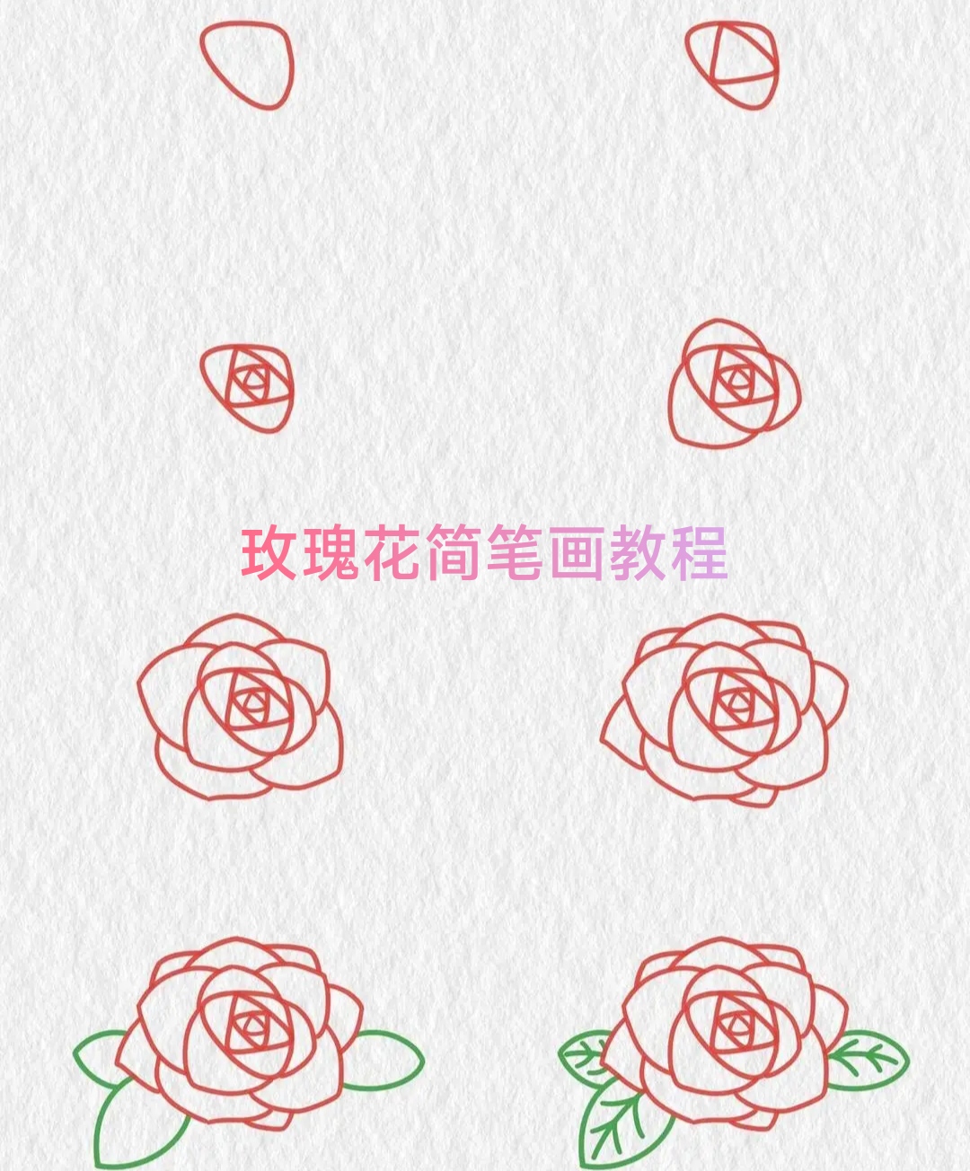 玫瑰花简图 简笔画图片