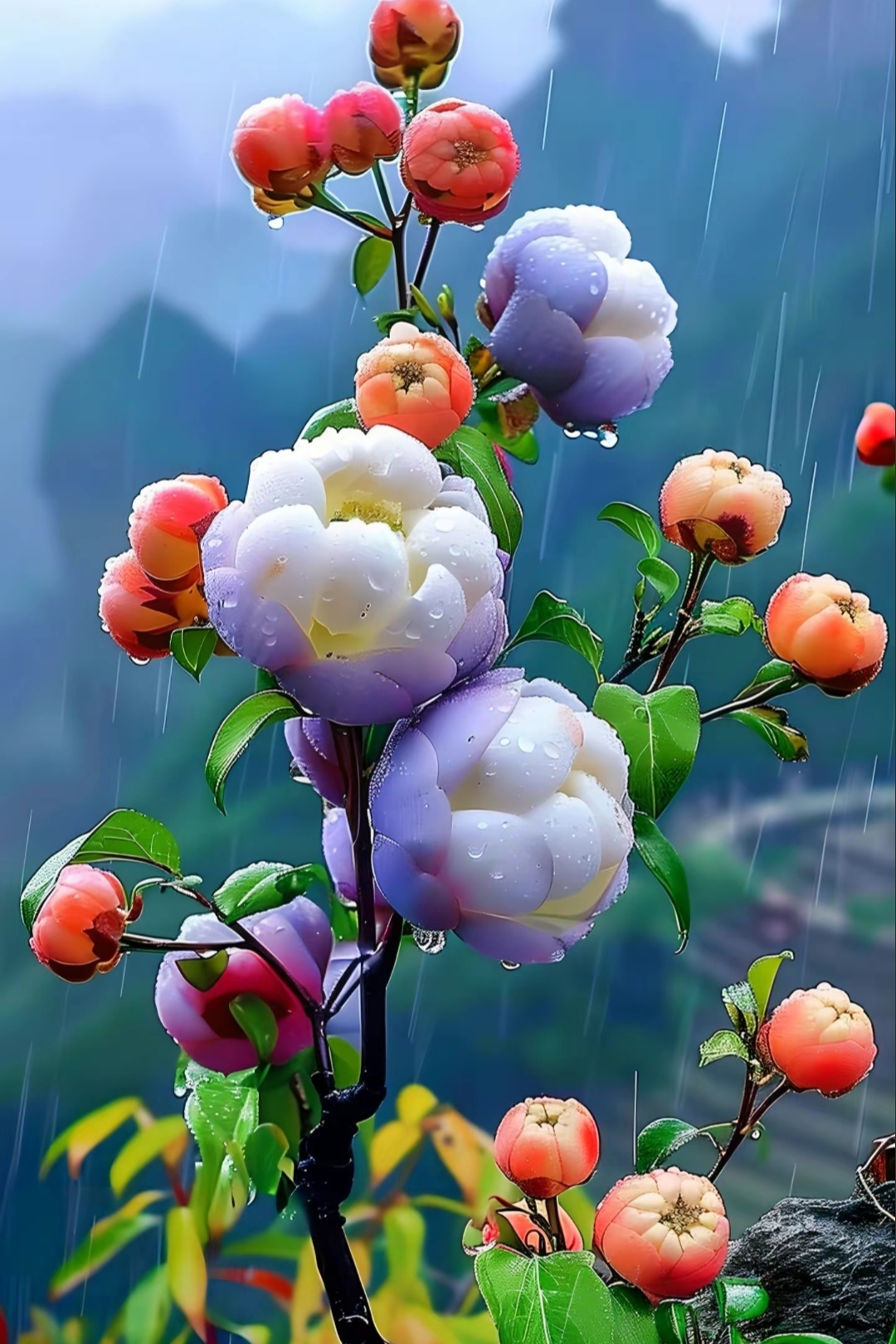 雨打梨花深闭门,忧愁难挡情何限.