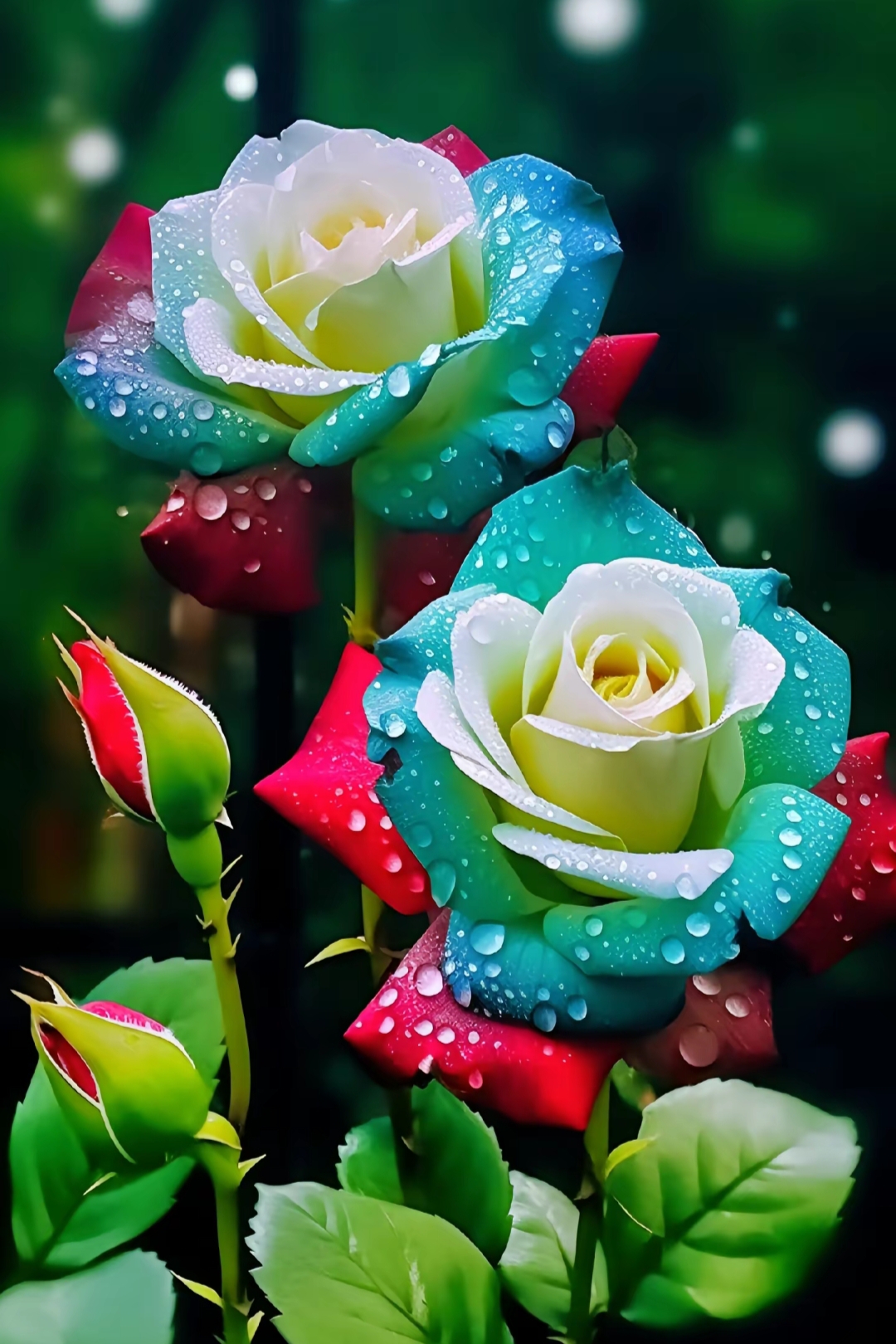 奇妙双色玫瑰,清新与热烈交织