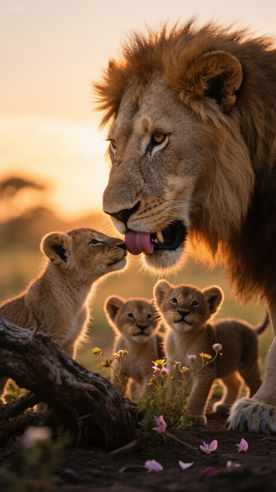 看这温馨的画面,狮子爸爸好有爱,忍不住想亲亲你!#狮子家族