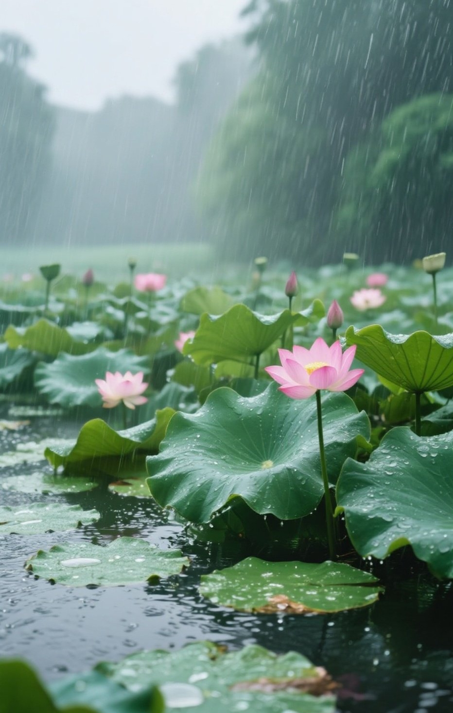 灵魂在雨中漫步, 相思在风中徜徉, 轻柔地折