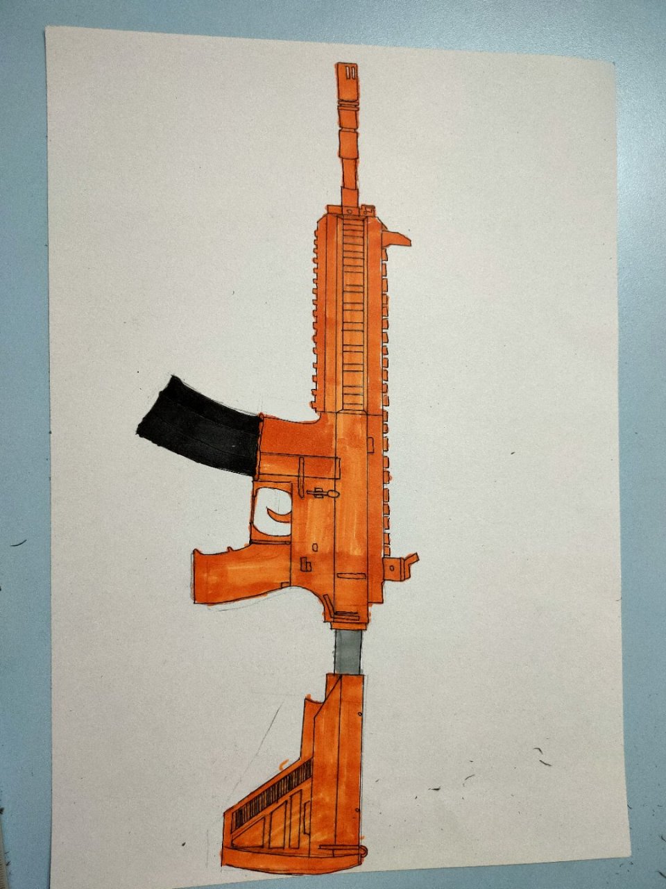 这把赤橙m416画的如何