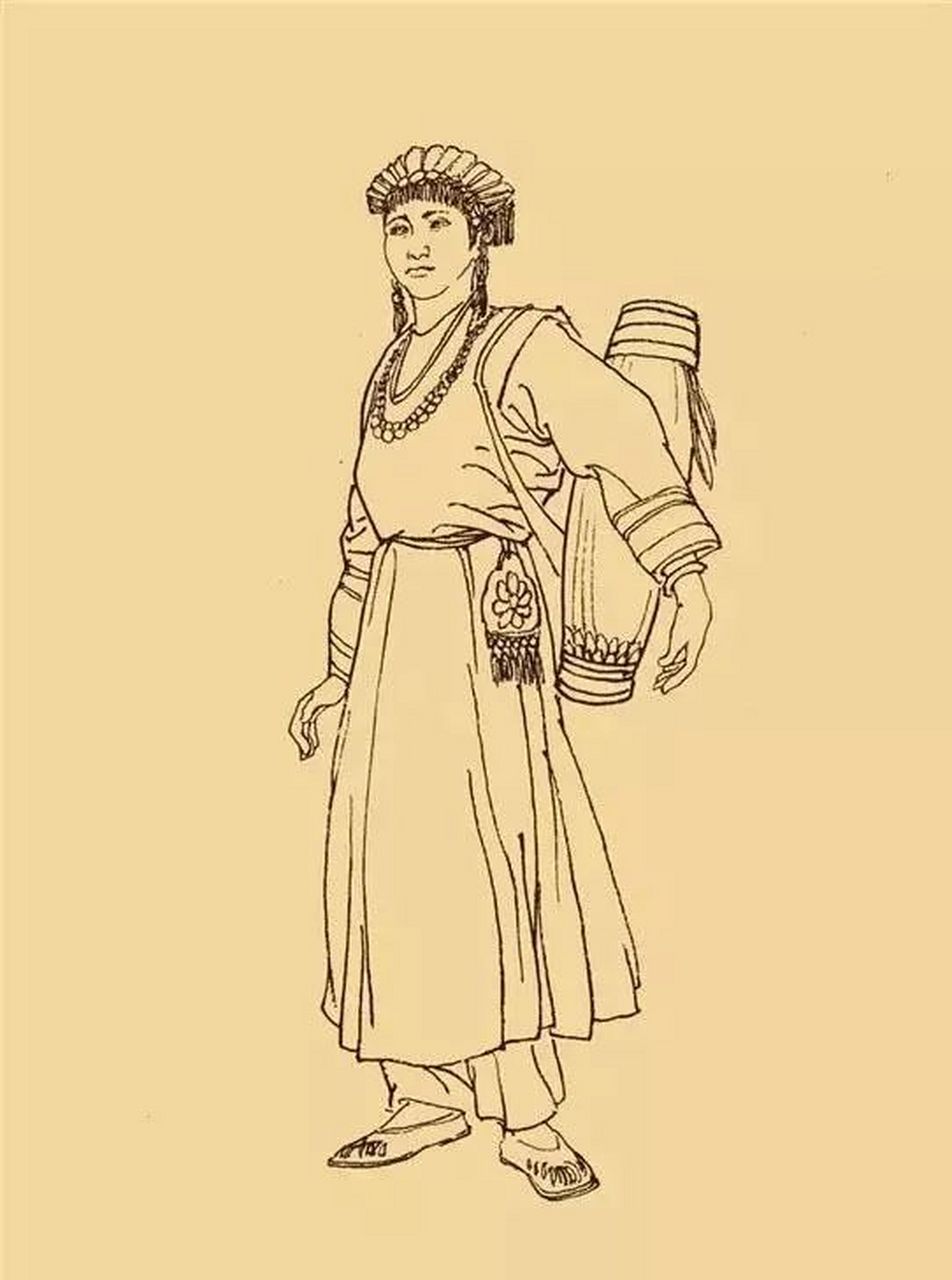 五十六个名族五十六朵花, 这些线描作品真棒!