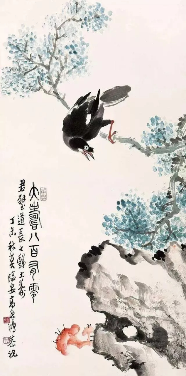 高逸鸿九岁即擅临摩,乡里誉为神童.花卉,翎毛,虫鱼,走兽无一不精.