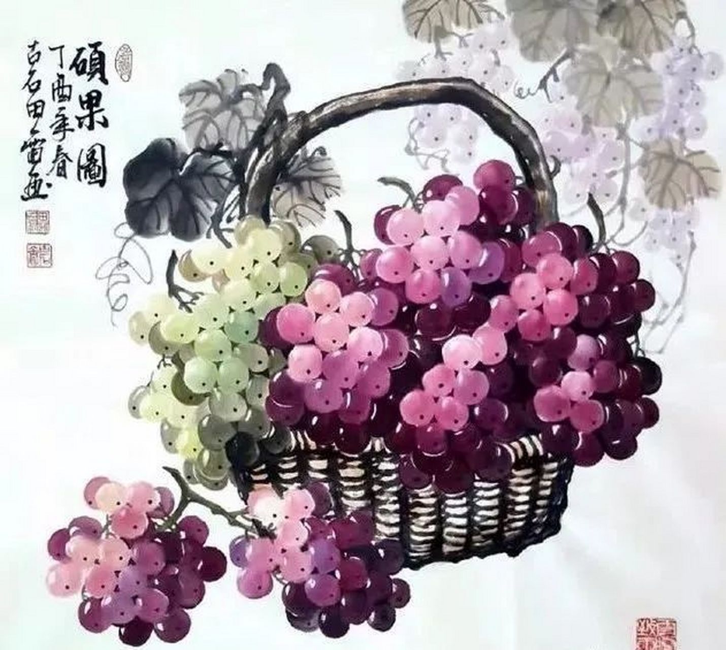 津门网# 田雷笔下的葡萄,信笔挥洒,疏放有致,任意性情,意趣横生.