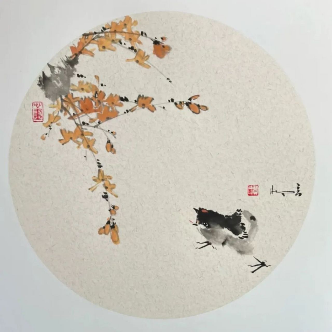 津门网# 小写意花鸟小品图,适合临摹