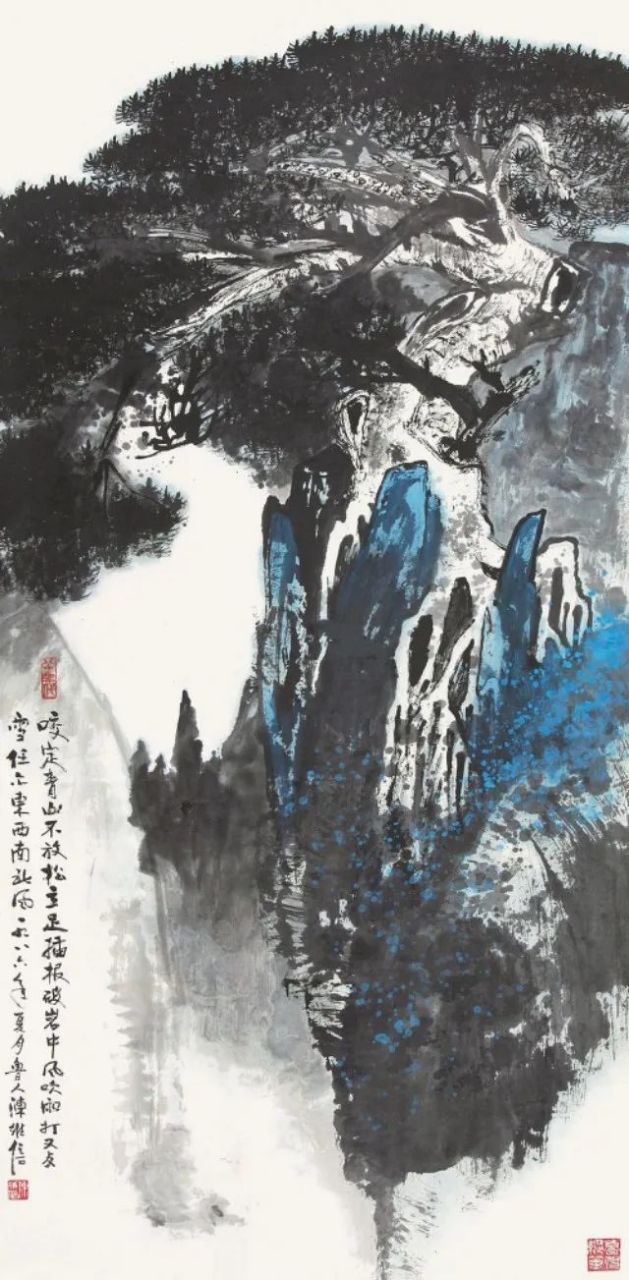 津门网# 陈维信的山水画,粗笔重墨,浑厚华滋!