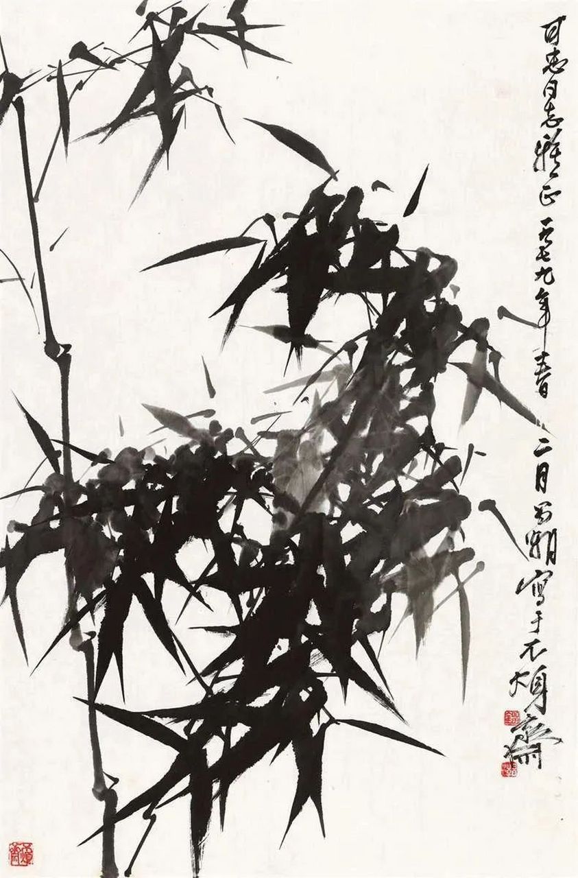 津门网# 刘昌潮画竹,承续了古代"画中有书"的