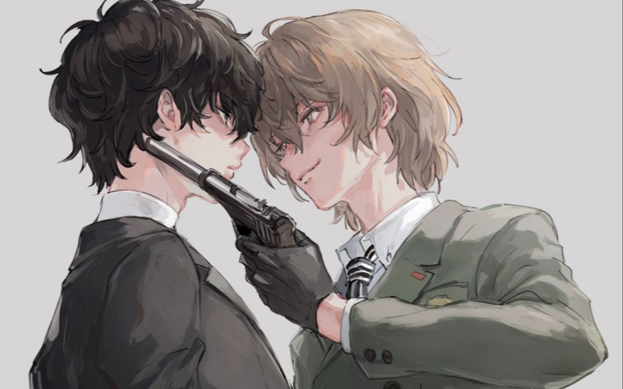 新头像 女神异闻录p5 雨宫莲&明智吾郎 (我知道女神里面的主人公有