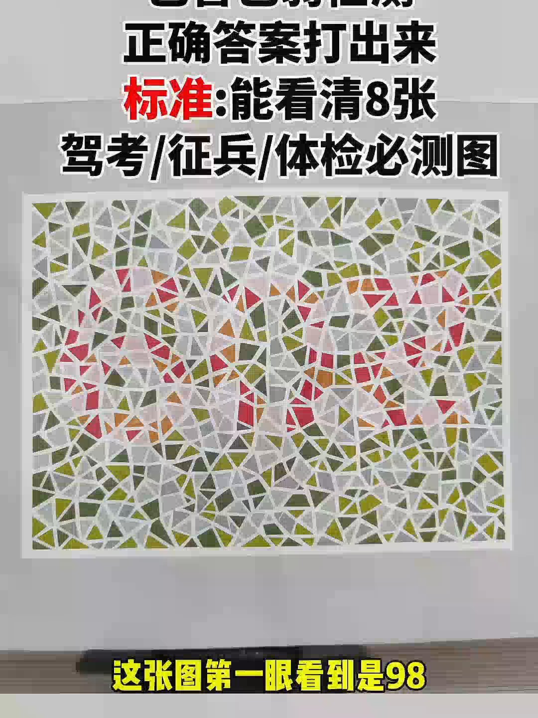 驾考体检必备图,红绿色盲色弱测试图,能轻松看出来红绿热色数字的