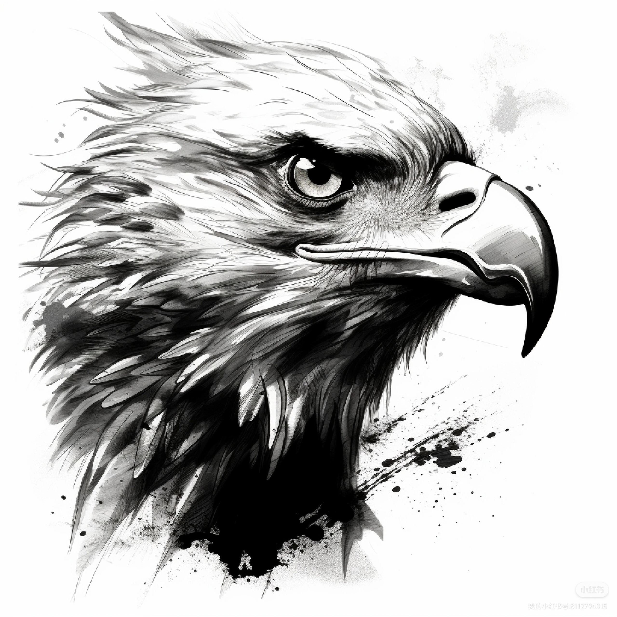 老鹰手稿#艺术# #纹身手稿# #郑州纹身