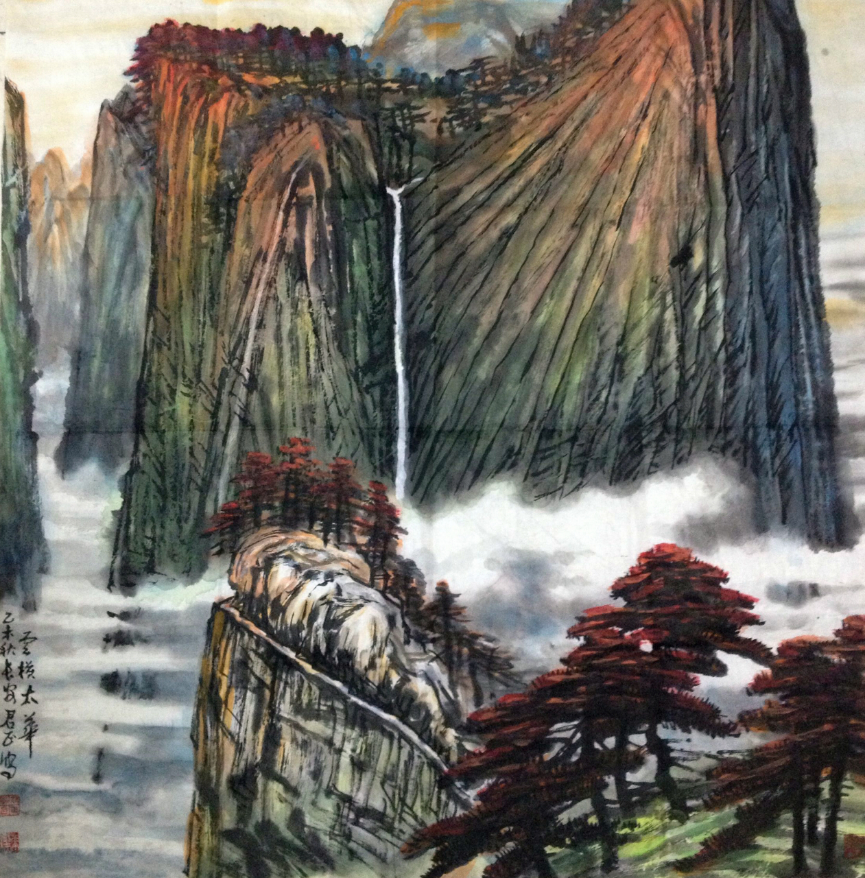 杨君正画的梅花,上世纪70年代就受过石鲁,何海霞的褒奖,所画的桃子