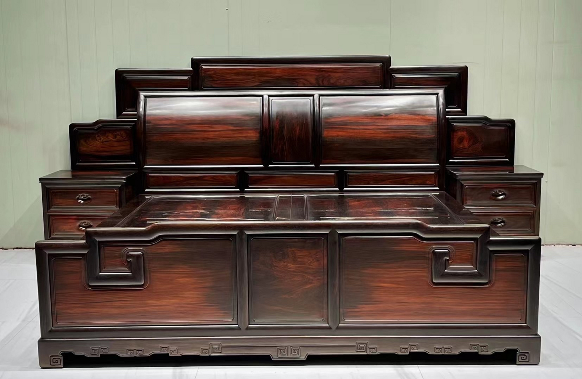 黄檀〈大红酸枝) 明式高低床,尺寸:200/180,#大红酸枝# #红木家具