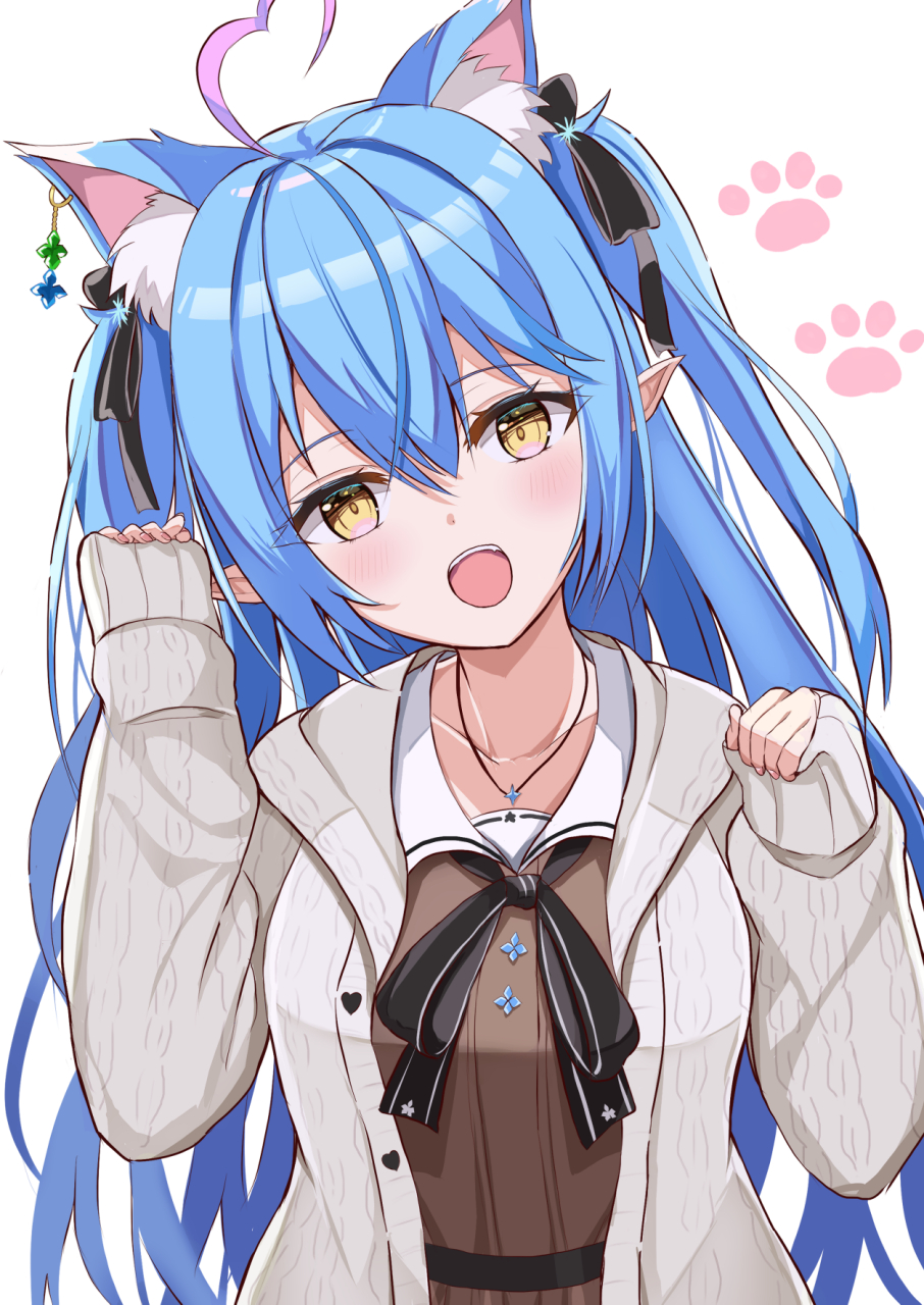 喵～ 雪花菈米#可爱二次元女孩# 画师: さば味噌