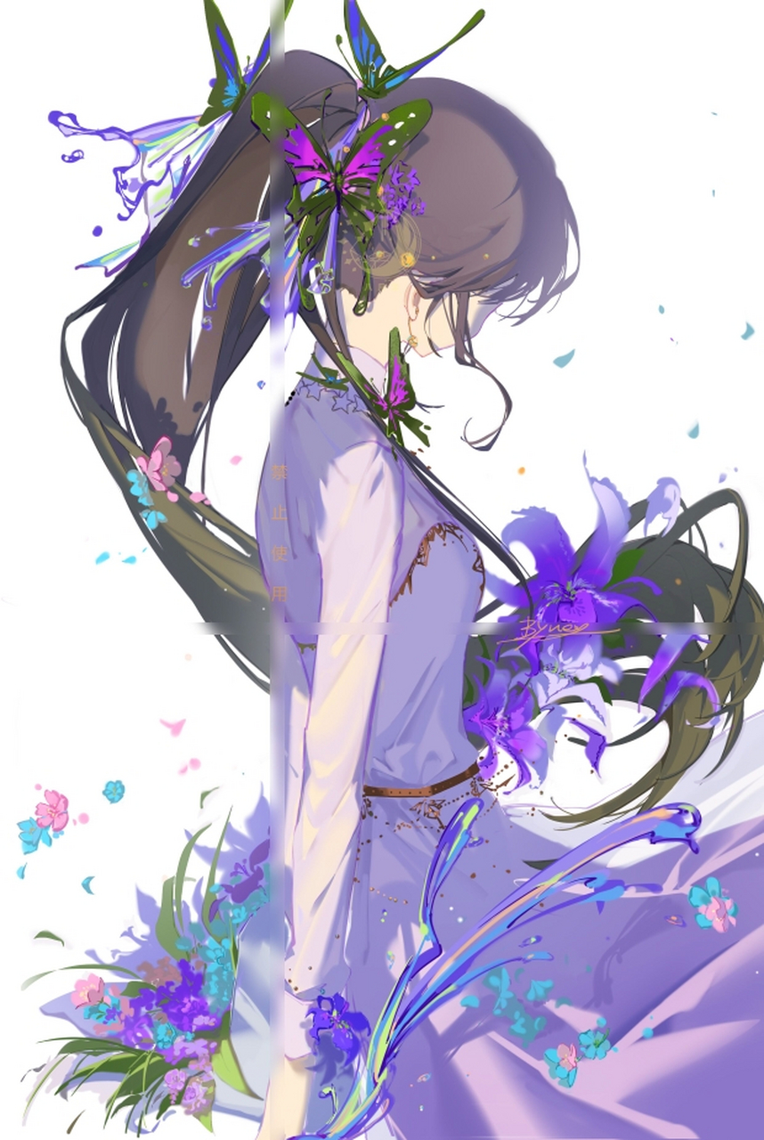 鸢尾花  画师: 八月 