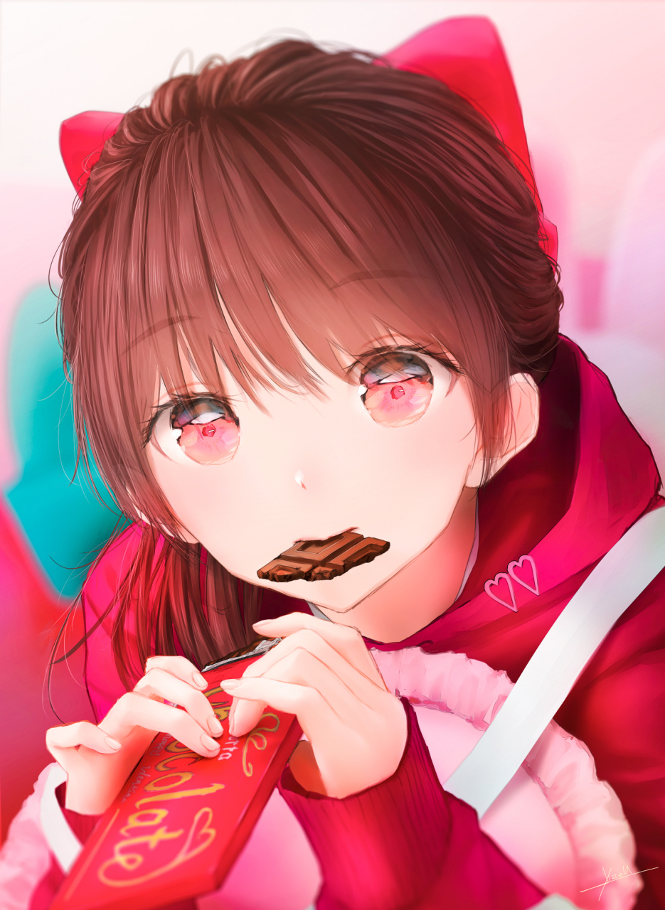 吃巧克力的秀气女孩子 #可爱二次元女孩# 画师: jizell