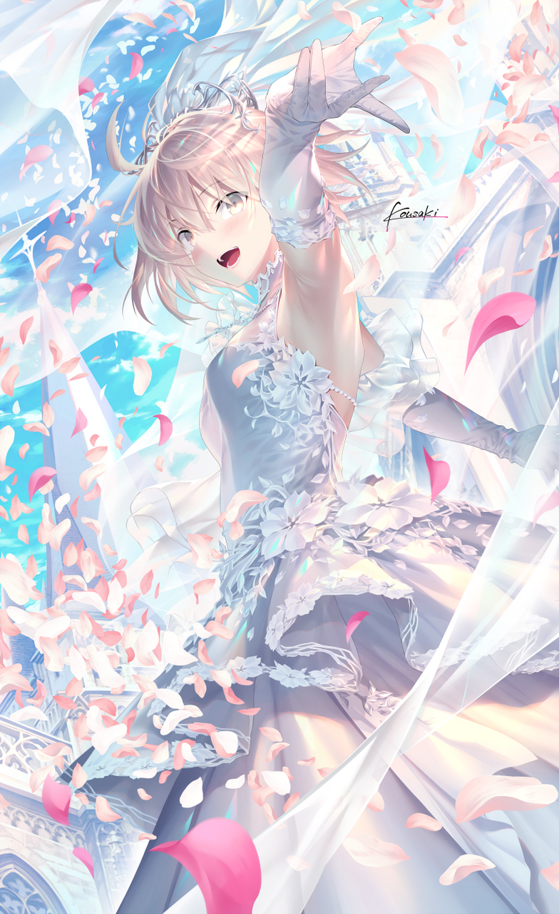 沉浸在梦幻的粉白色里#可爱二次元女孩