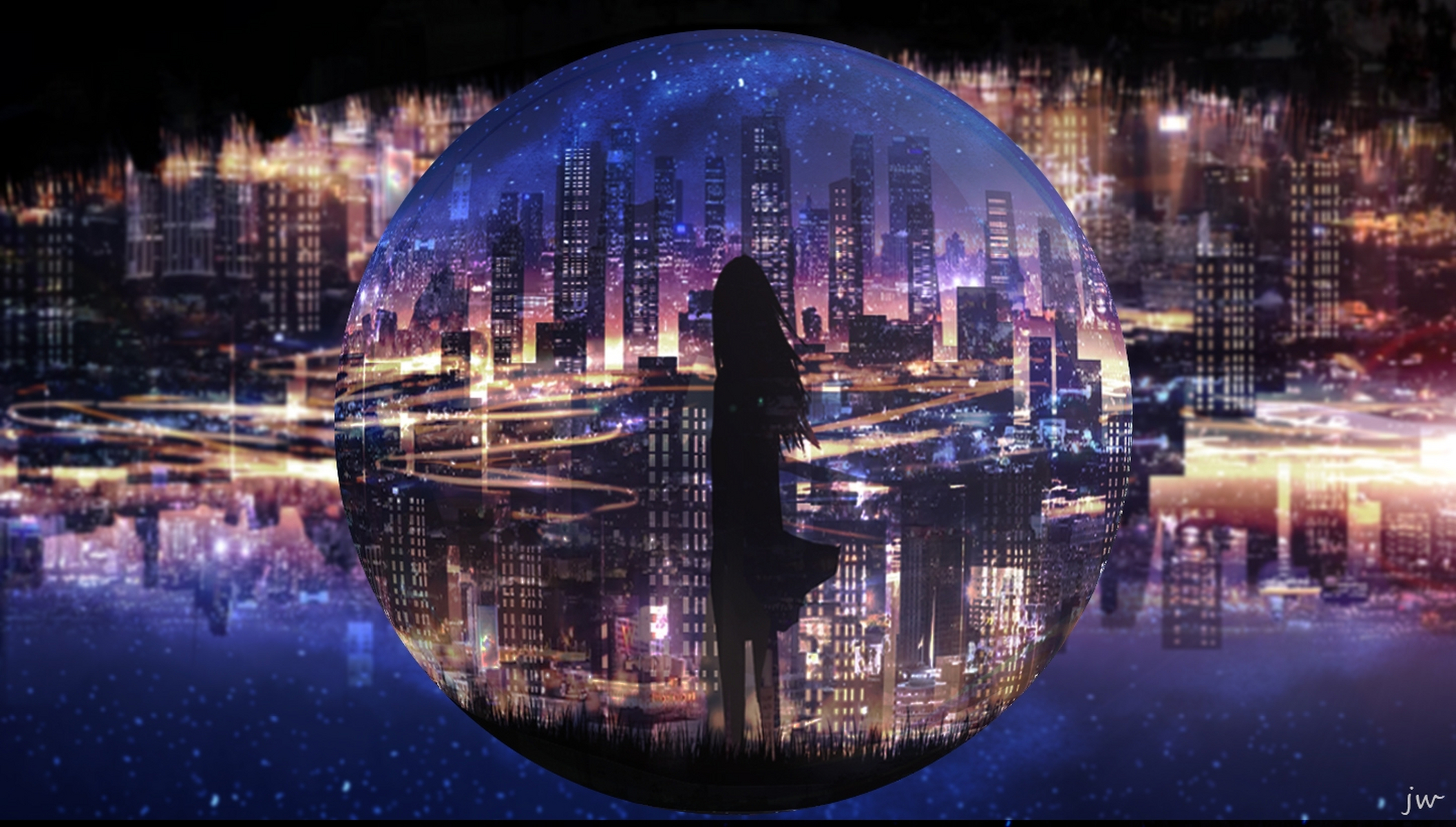 慢慢睁开双眼,你会发现夜晚的天空也有色彩——画师jw