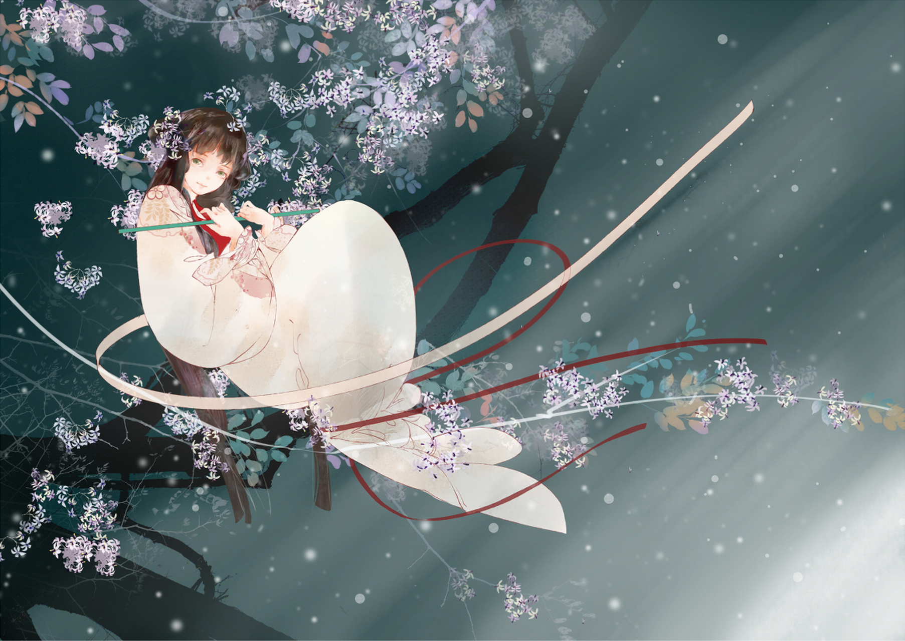 清新古装少女 #插画# 画师:  寂羽  pid: 5468735