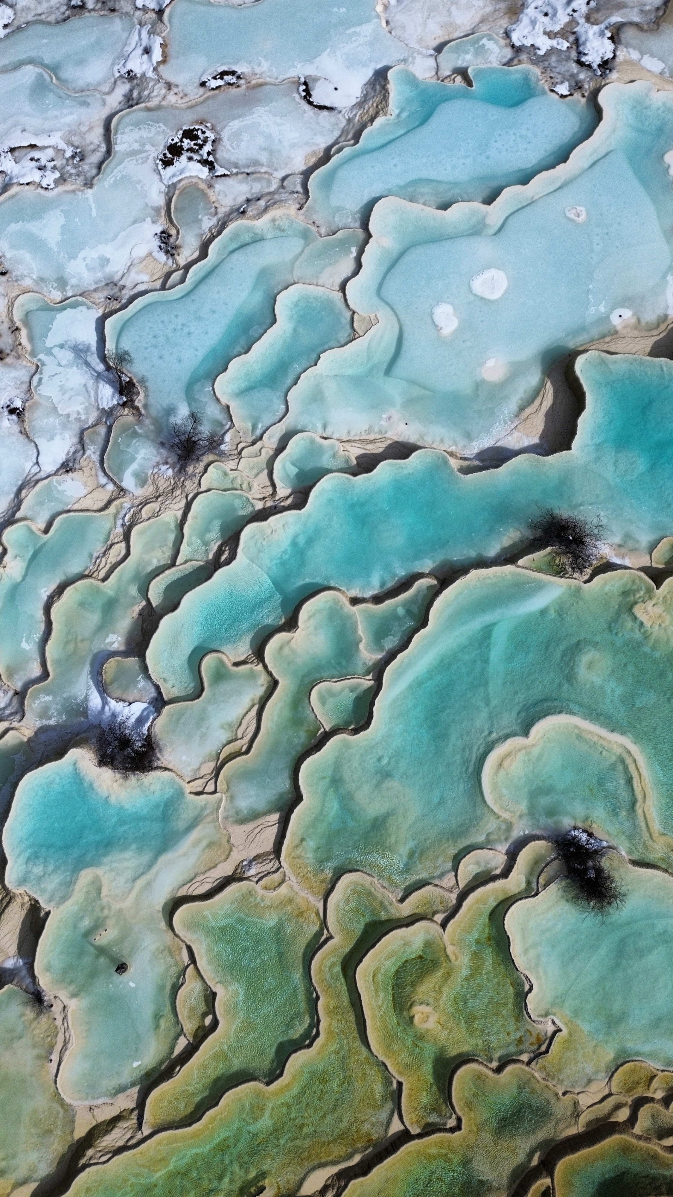 【黄龙钙华,大自然的鬼斧神工】  置身于四川省阿坝州松潘县的黄龙