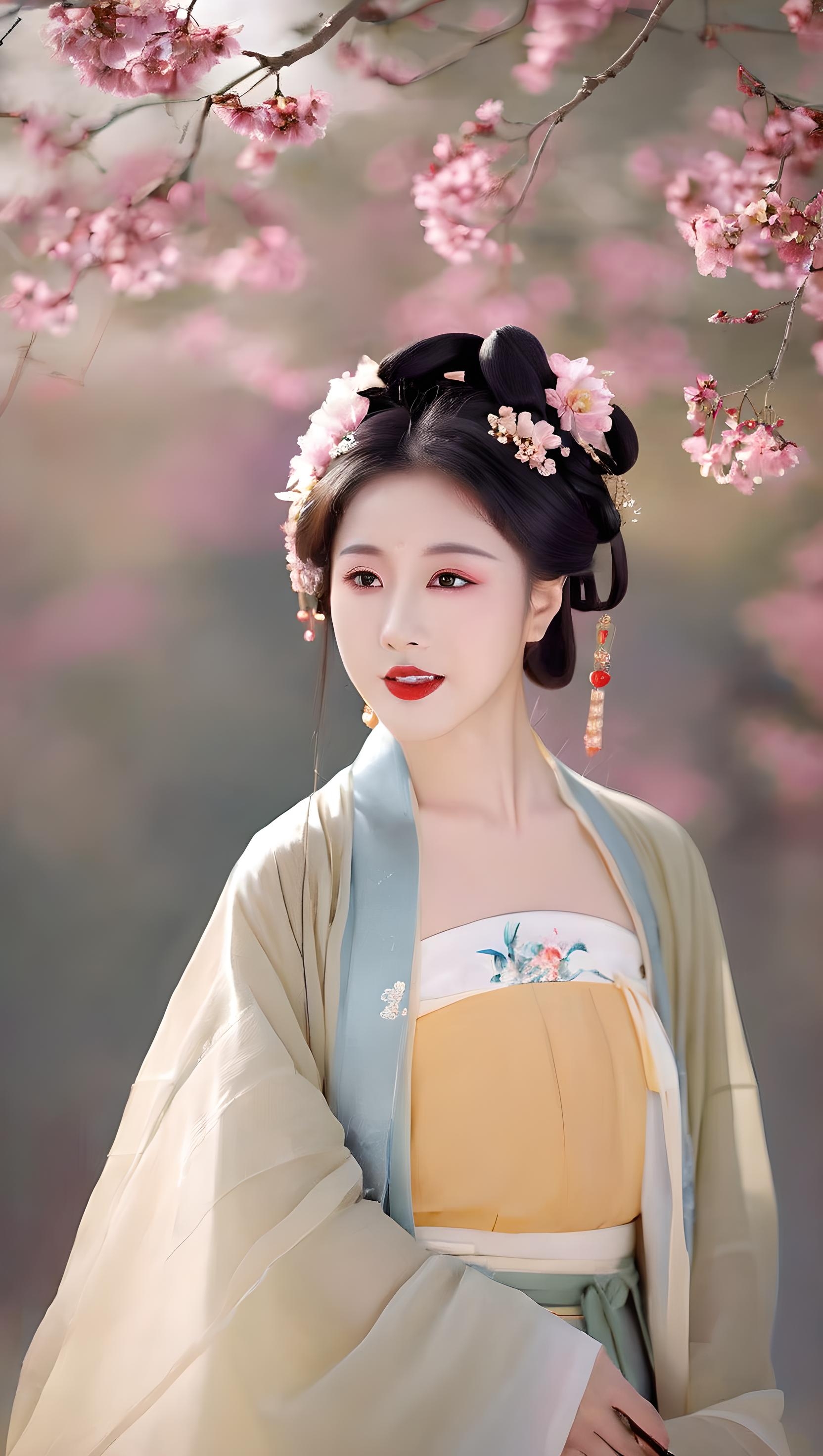 春风拂面,汉服轻舞.