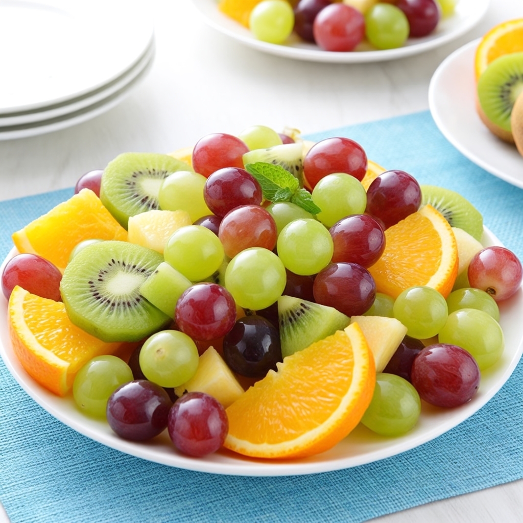 阳光透过纱帘洒在餐桌上,这盘夏日水果拼盘瞬间点亮了整个早晨