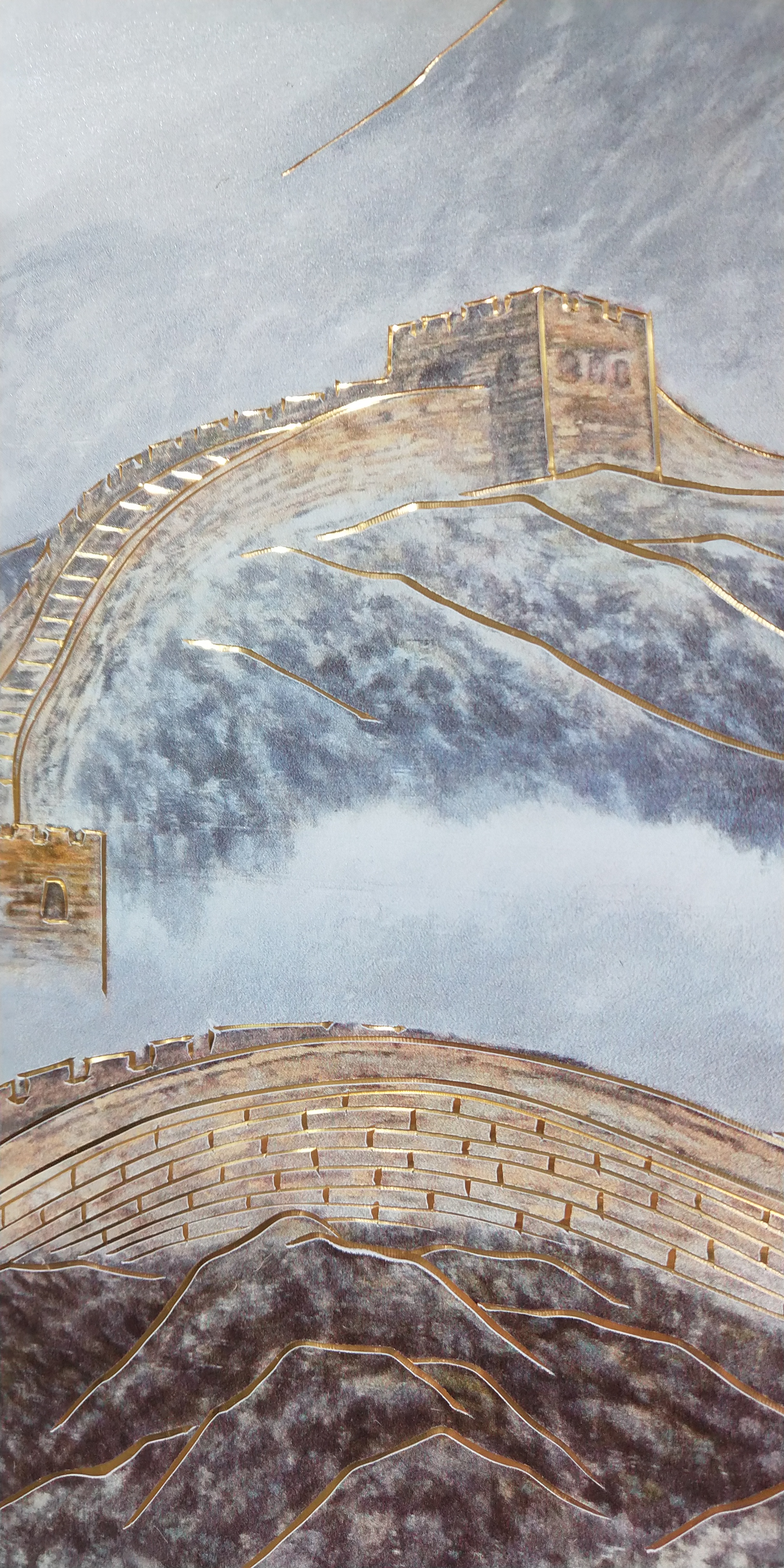 铜雕画·万里长城 铜板手工雕刻 以刀代笔,雕刻极致画作,创造唯美意境