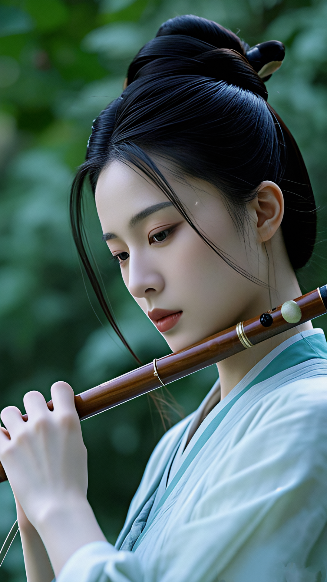 星河渐隐乌云后,竹露轻凝瘦影摇