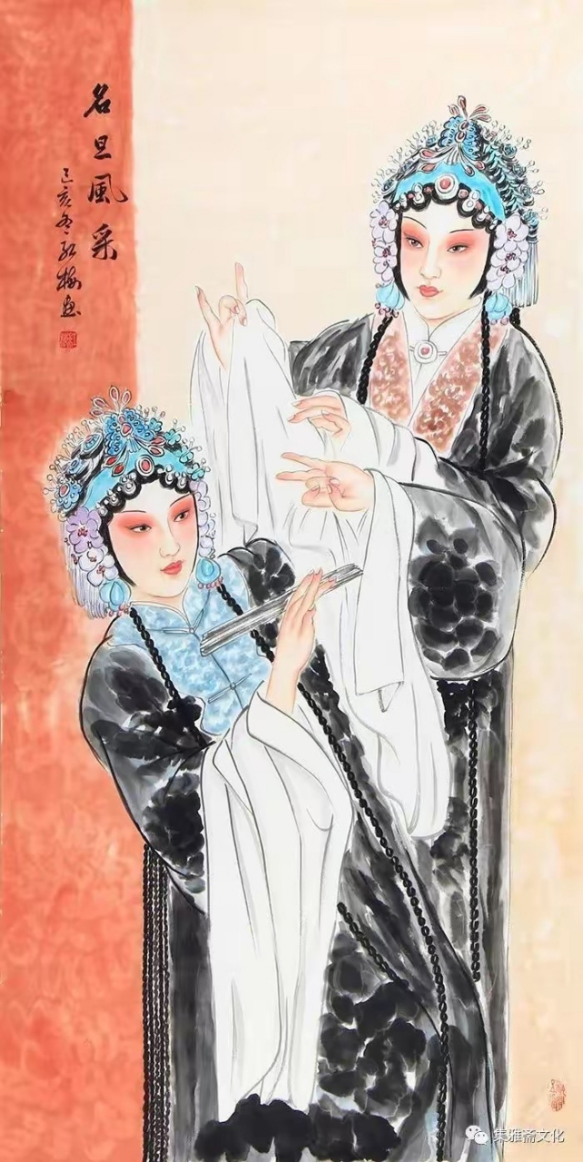 英姿飒爽——陈红梅京剧人物画作品欣赏  戏曲和水墨是中华民族文化