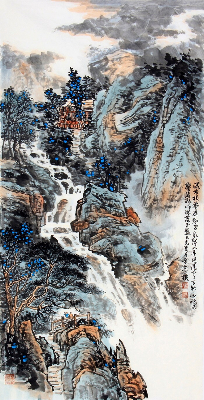 笔墨晕染有致,意境清幽深远——-李朴国画山水作品赏析  李朴,号晋人