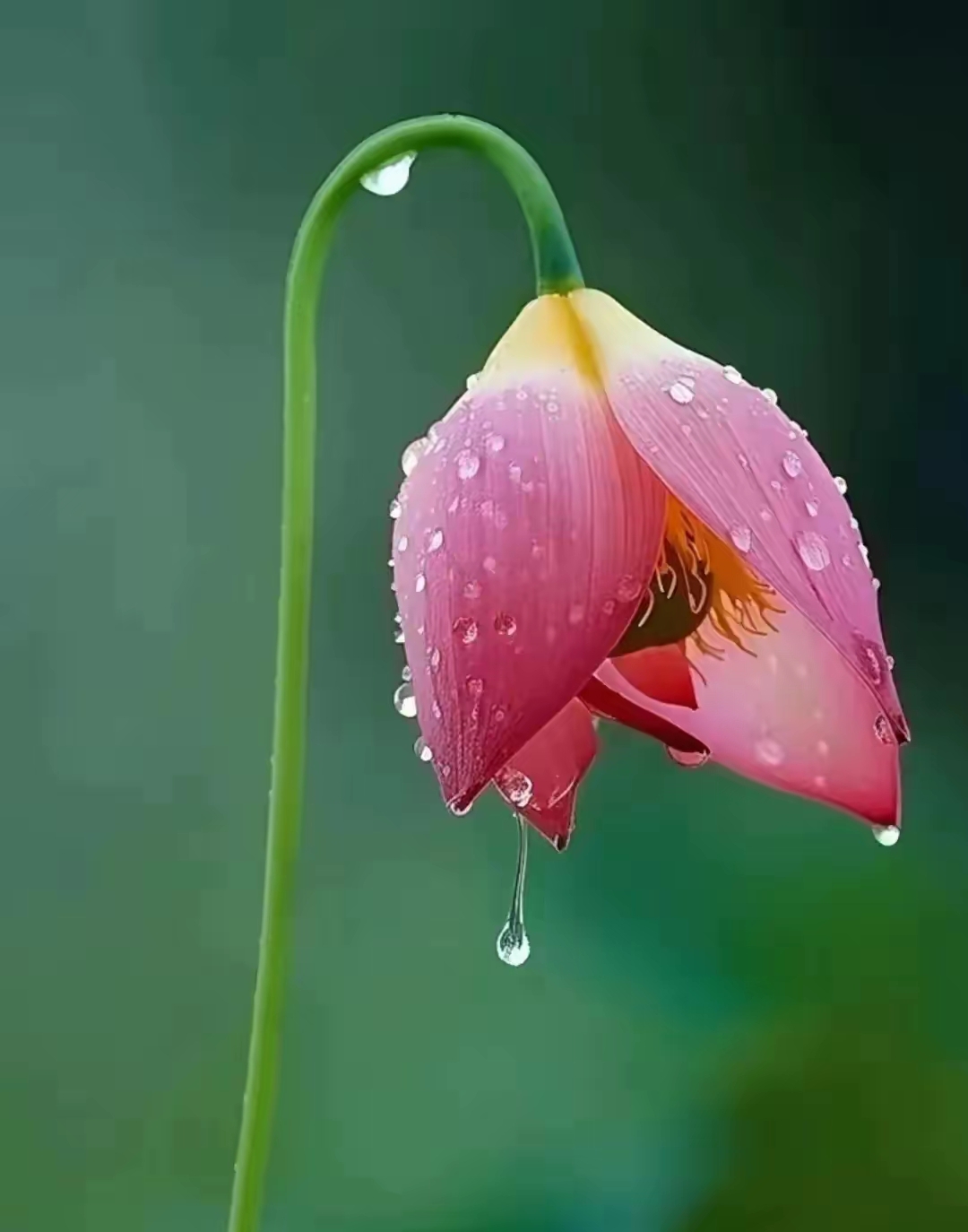 雨后的荷花带着雨滴的荷花图片!娇艳欲滴干净靓丽淡雅的荷花图