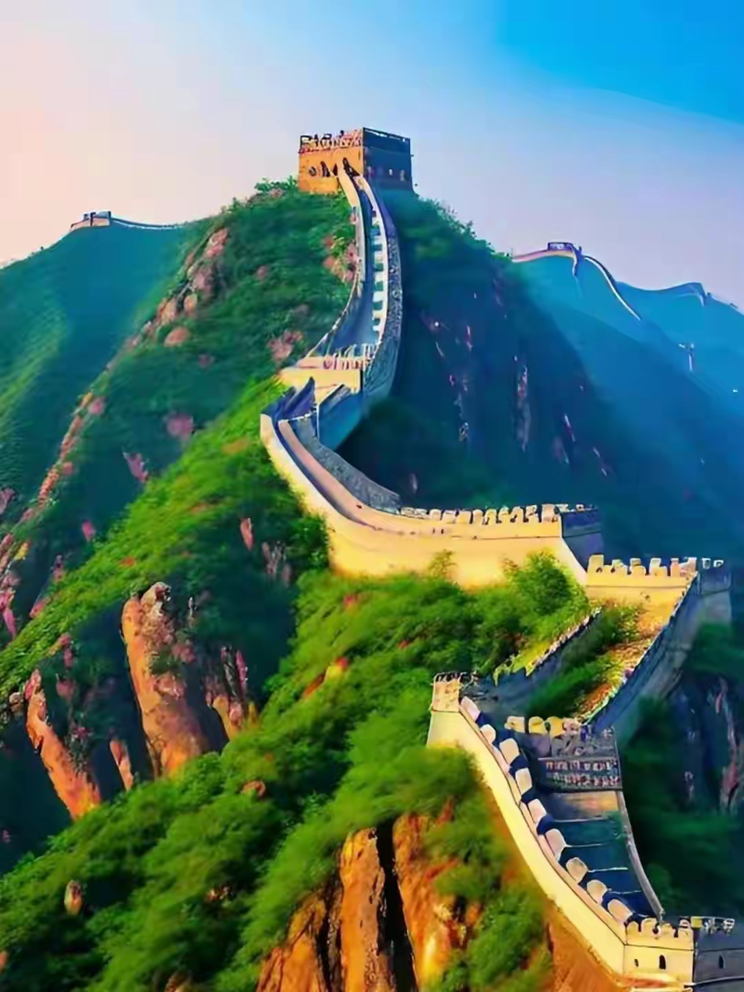 崎岖蜿蜒的长城烽火台如此壮观,中国的长城图片!