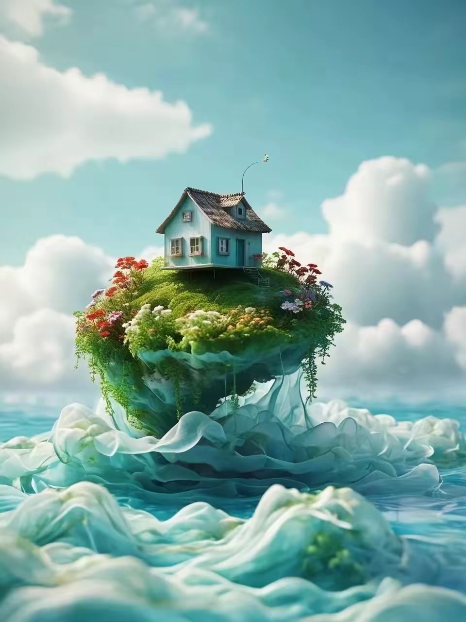 云端上的梦幻小岛,漂浮在梦与现实之间.